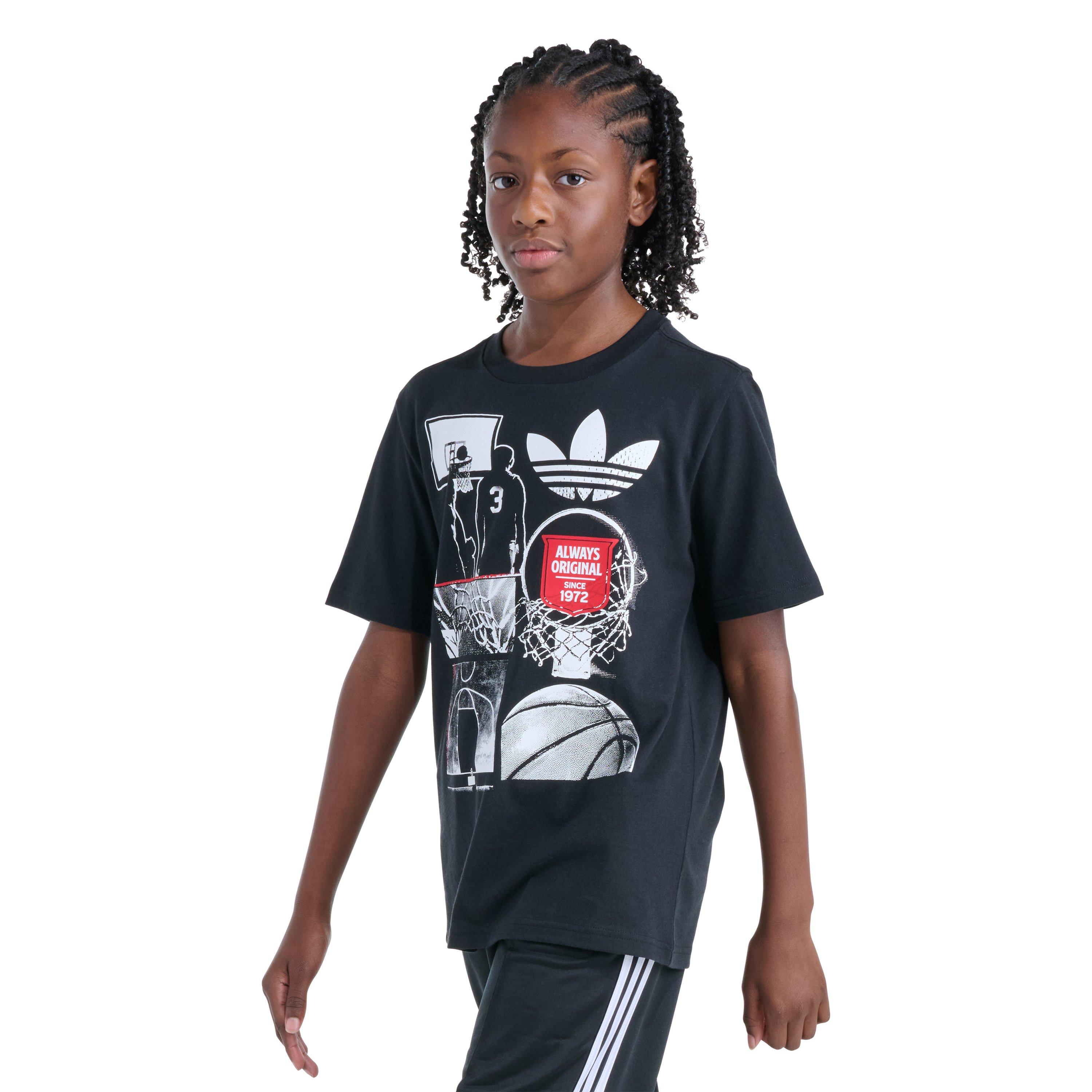 adidas Big Girls' Baseball Sport Tee - BLACK/RED Thumbnail View 3
