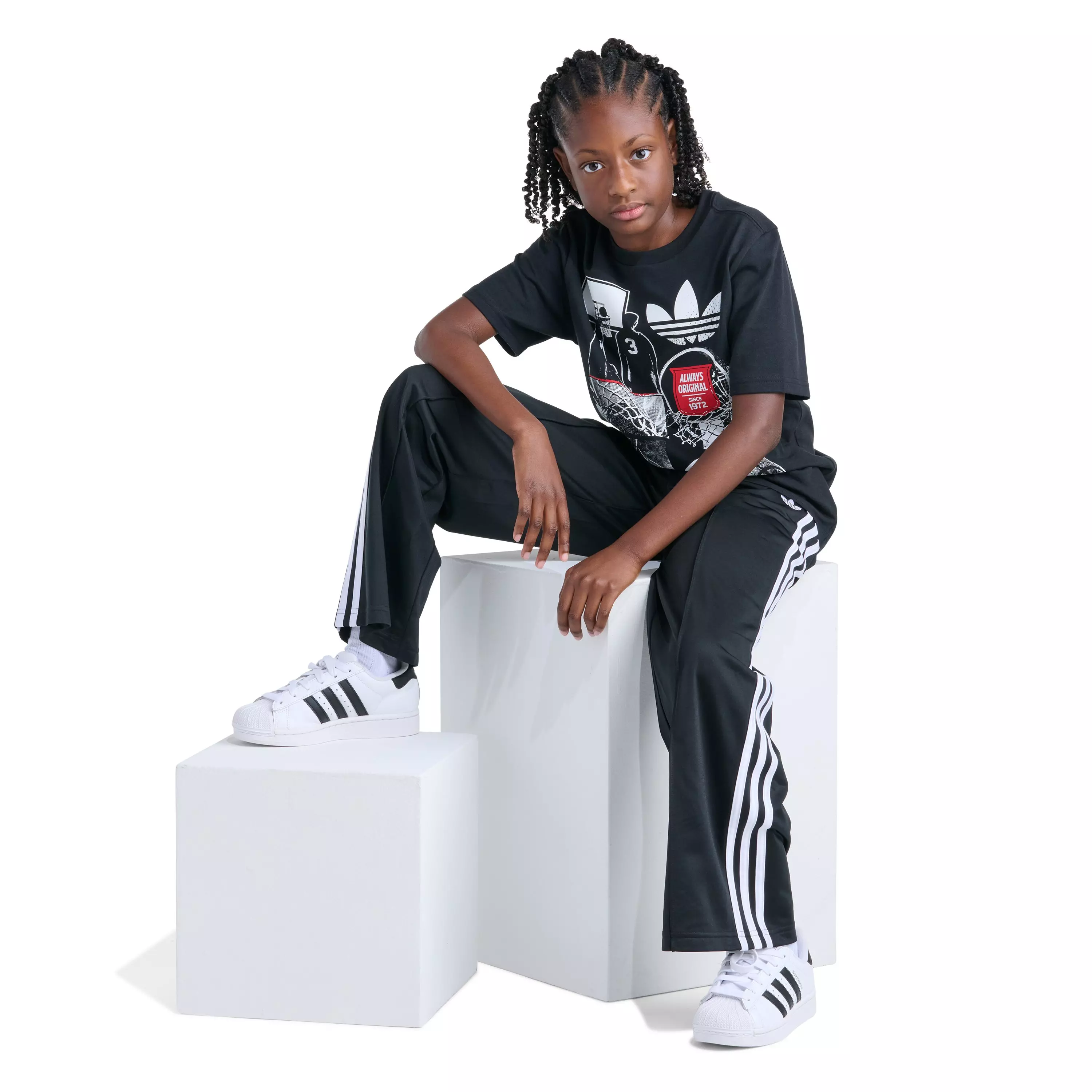 adidas Big Boys' Baseball Sport Tee - BLACK/RED