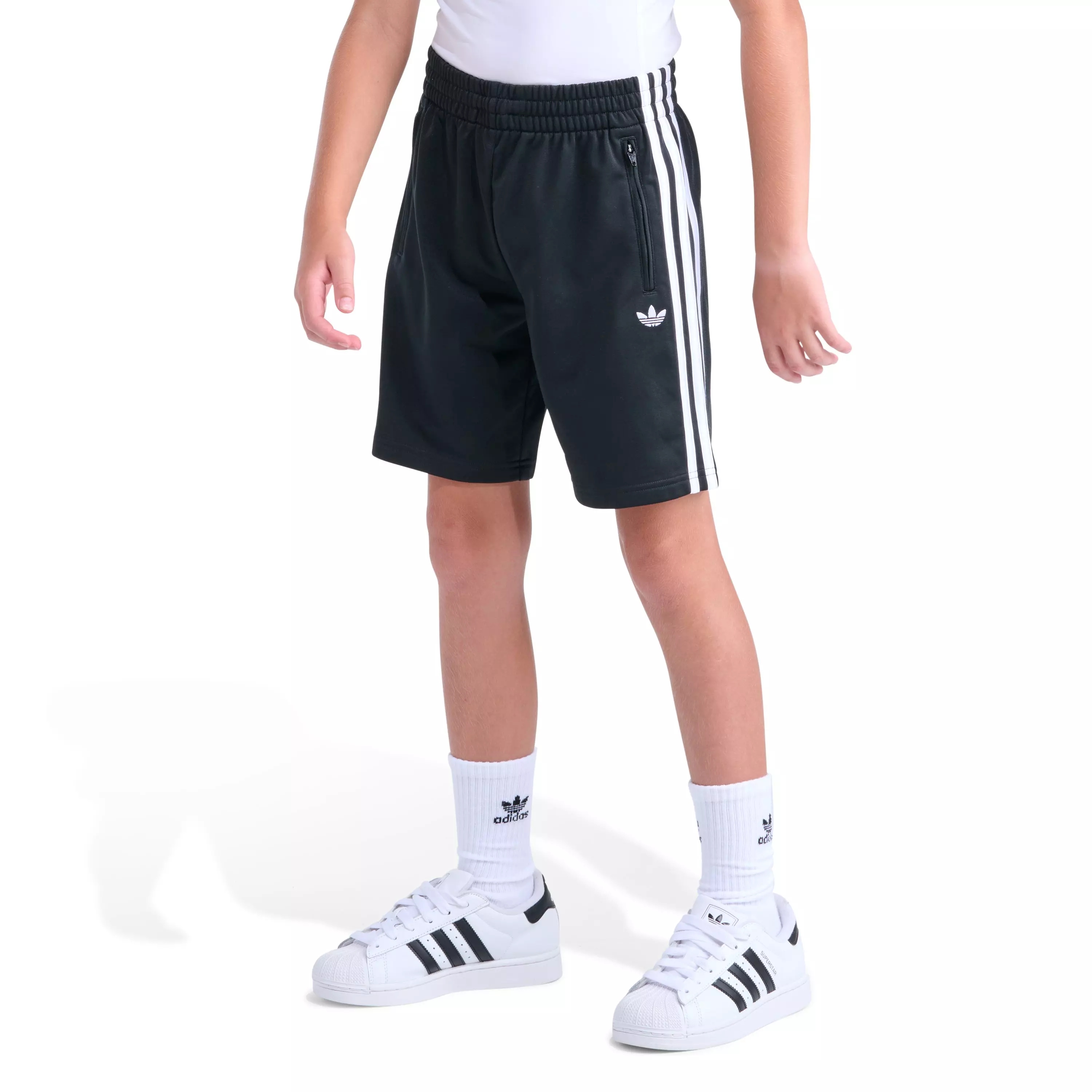 adidas Big Boys' Tricot Firebird Shorts - BLACK/WHITE