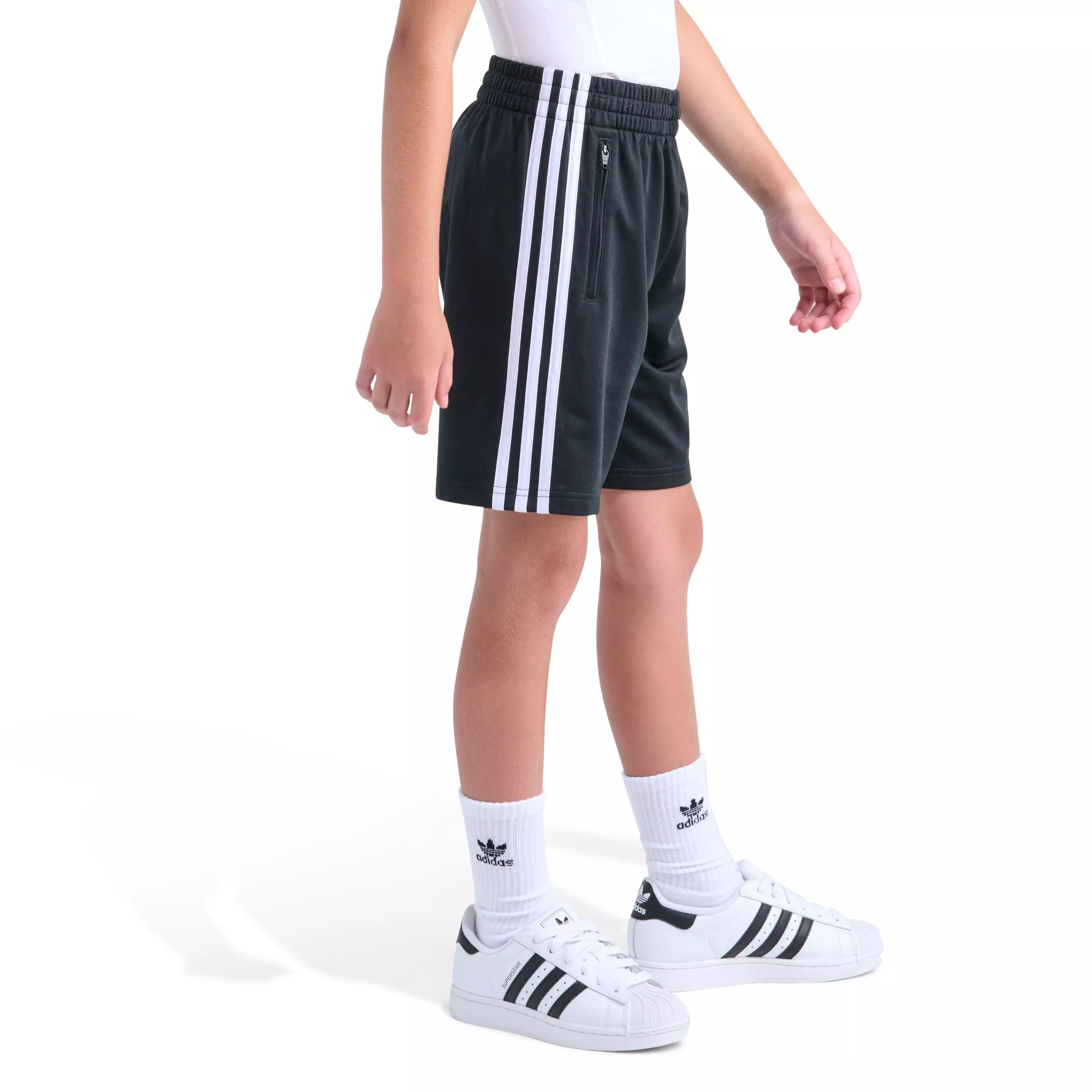 adidas Big Boys' Tricot Firebird Shorts - BLACK/WHITE