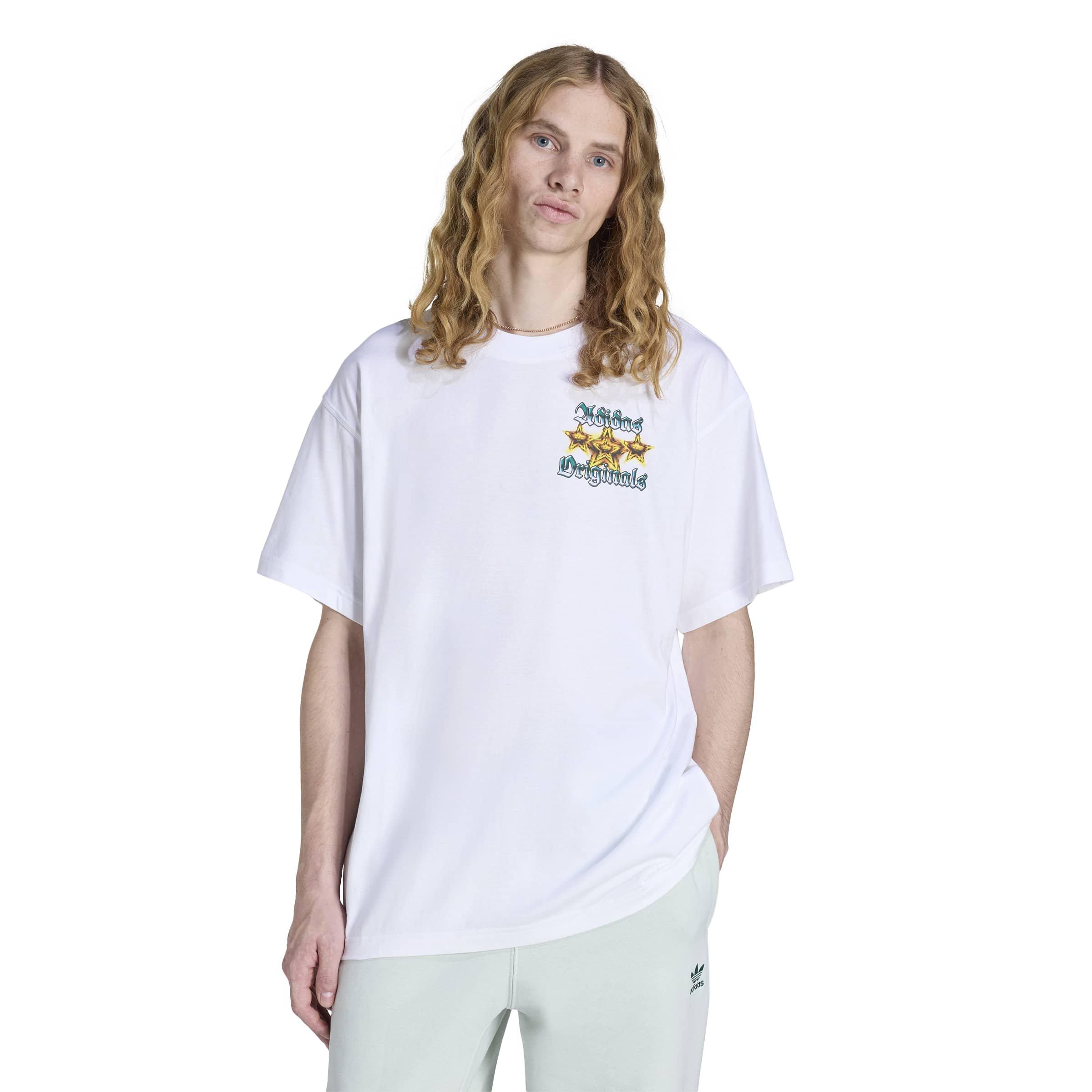 adidas Men's Triple Stars Tee - White/Gold - WHITE/GOLD Thumbnail View 1