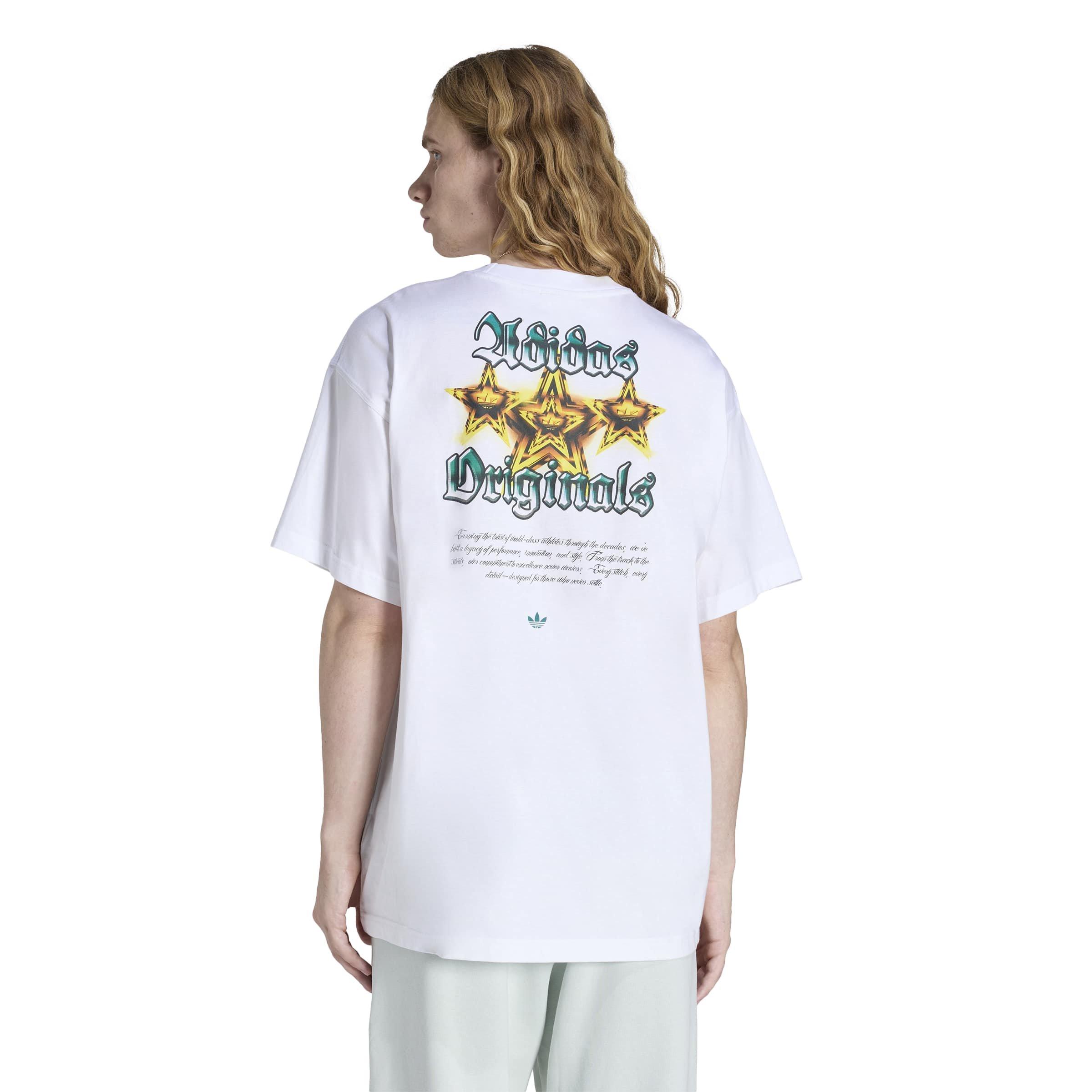 adidas Men's Triple Stars Tee Shirt - White/Gold, Size: XXL, Cotton