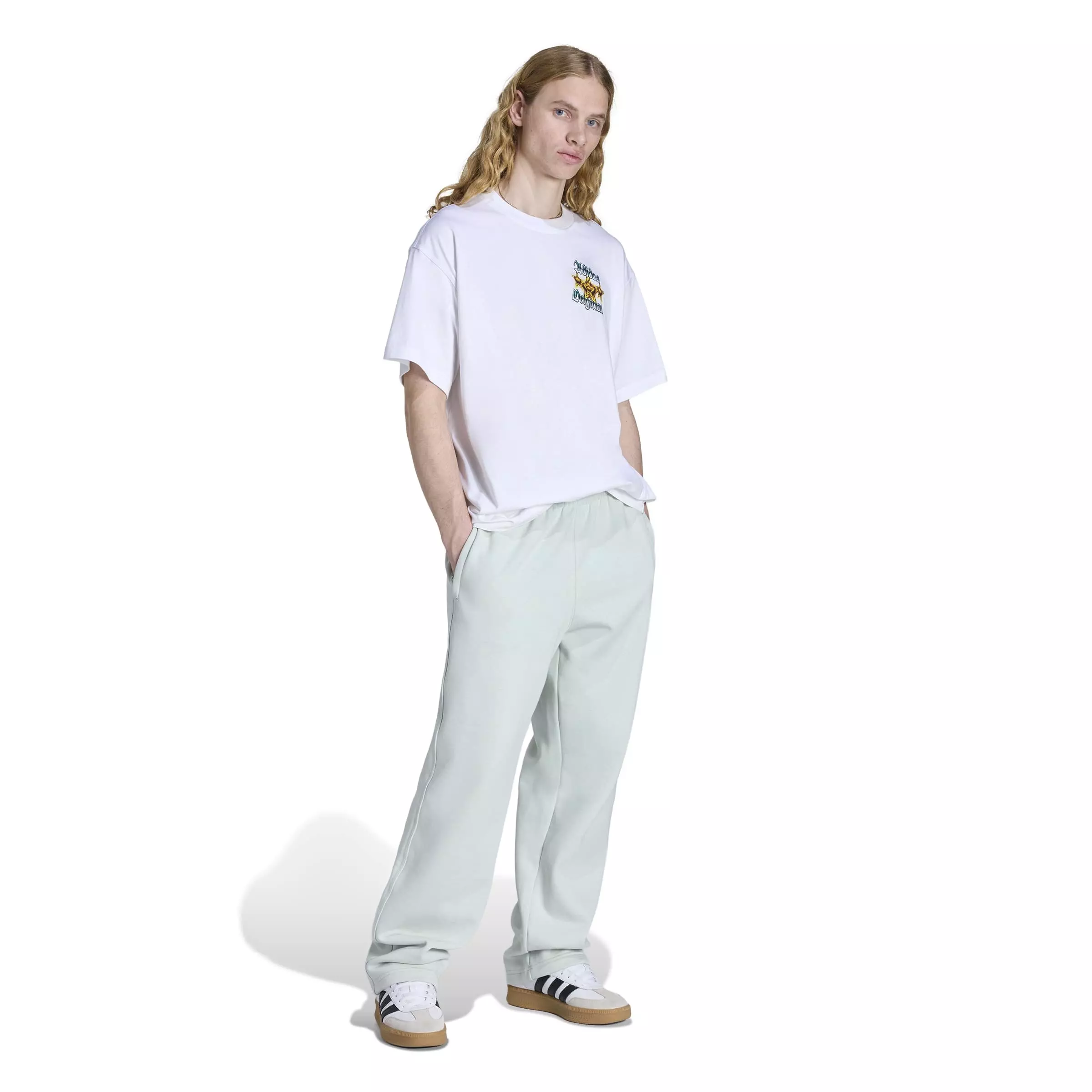 adidas Men's Triple Stars Tee - White/Gold - WHITE/GOLD