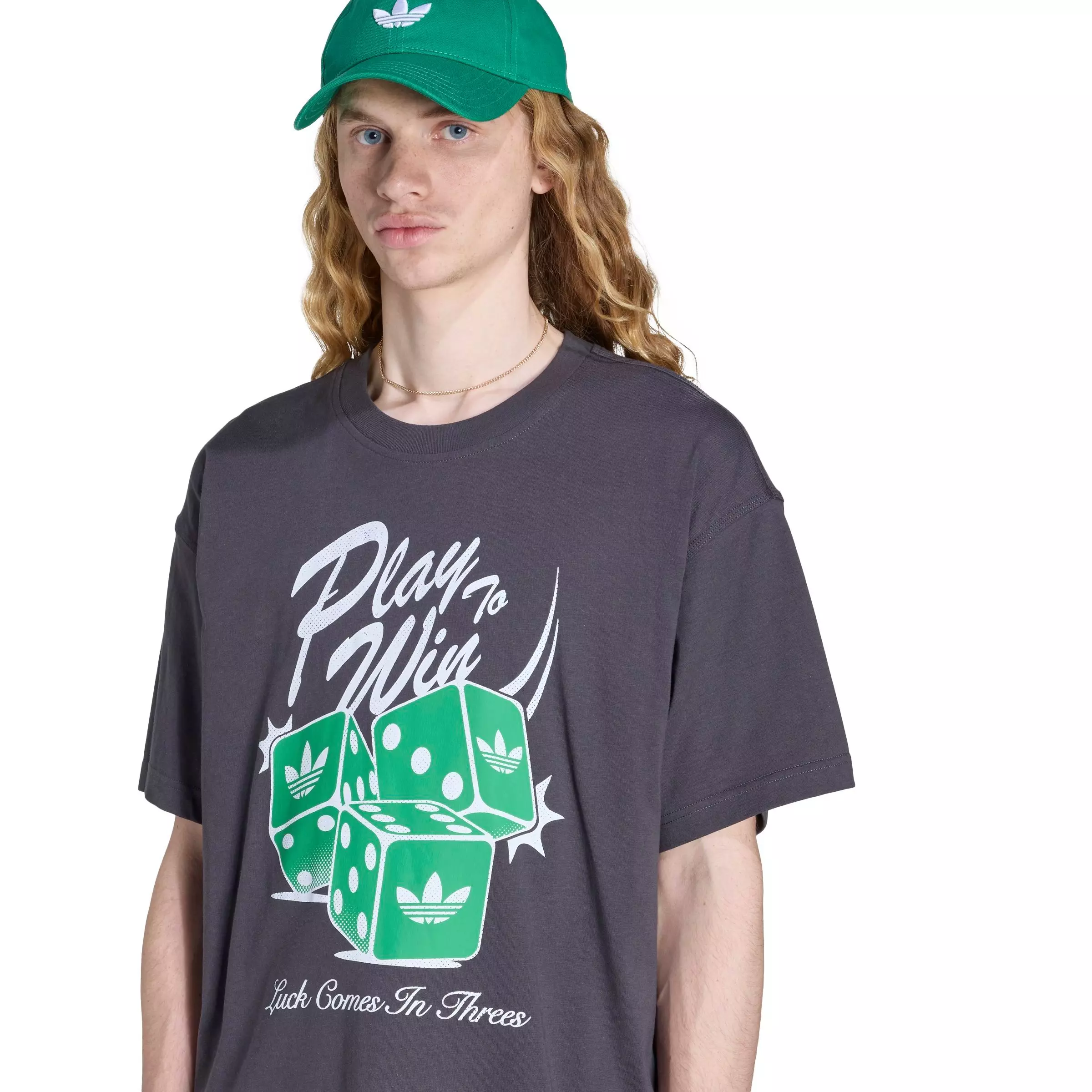 adidas Originals Men's Play to Win Dice Graphic Tee - BLACK/GREEN
