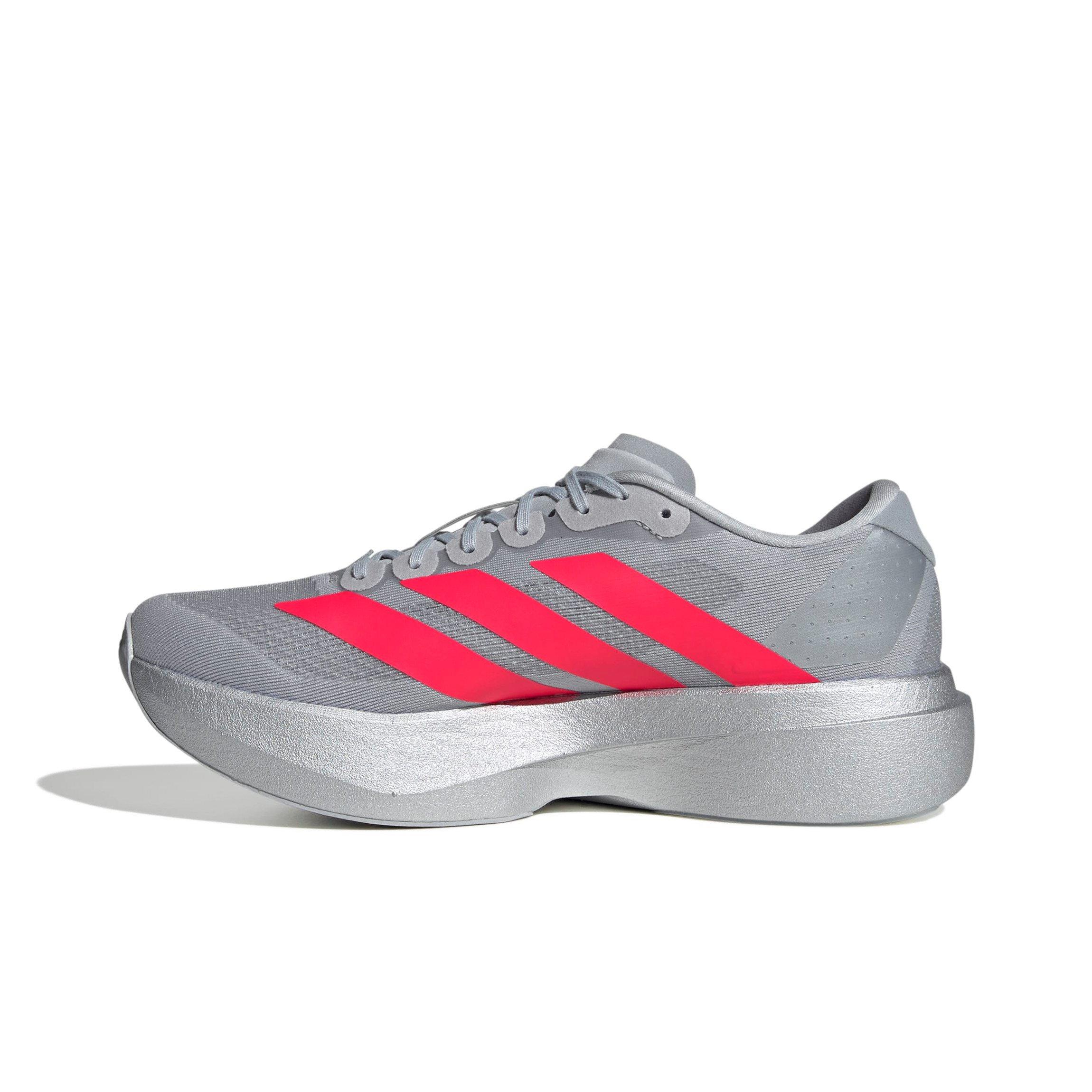 adidas Adizero Evo SL "Silver Metallic/Lucid Red" Men's Running Shoe - SILVER/RED Thumbnail View 2