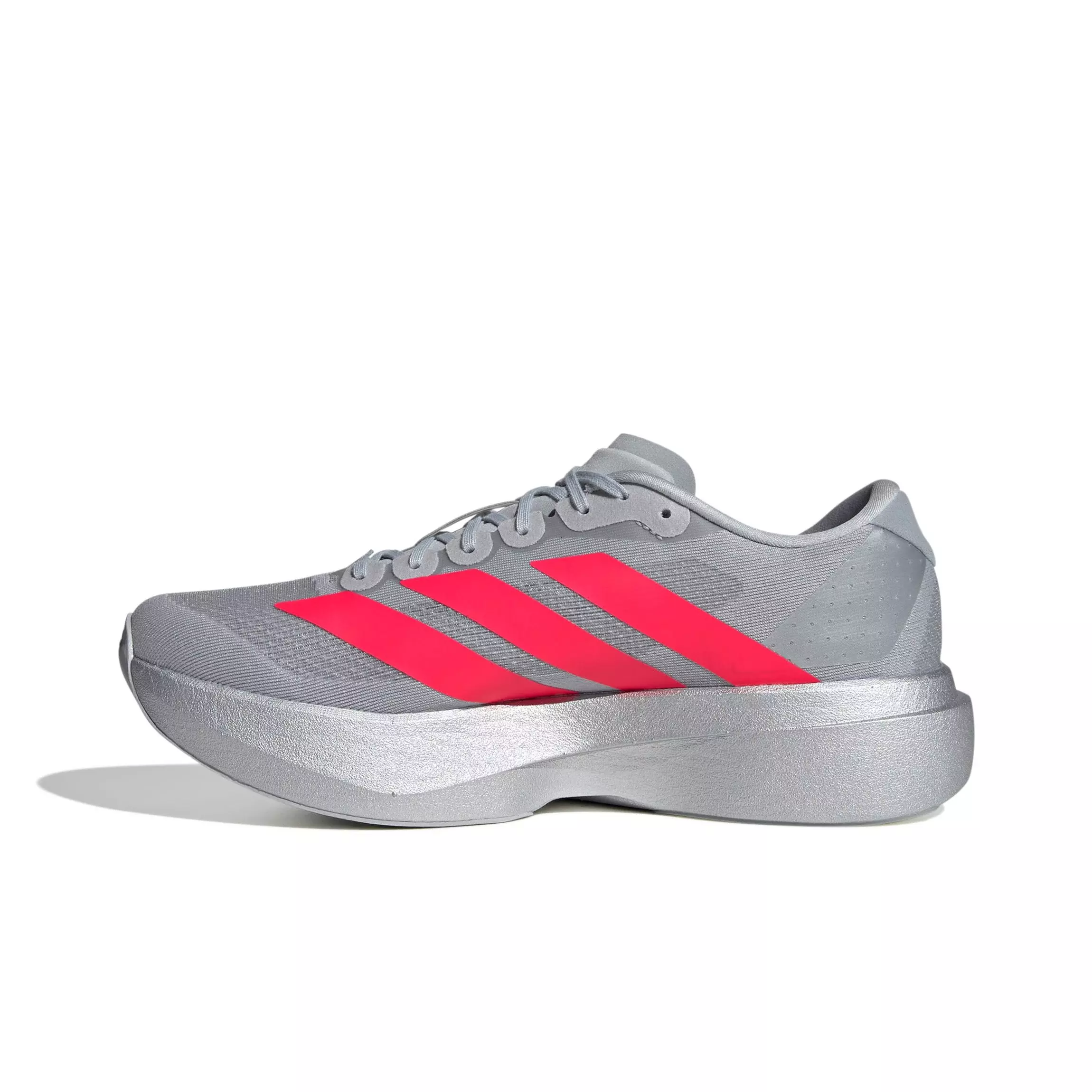 adidas Adizero Evo SL "Silver Metallic/Lucid Red" Men's Running Shoe - SILVER/RED