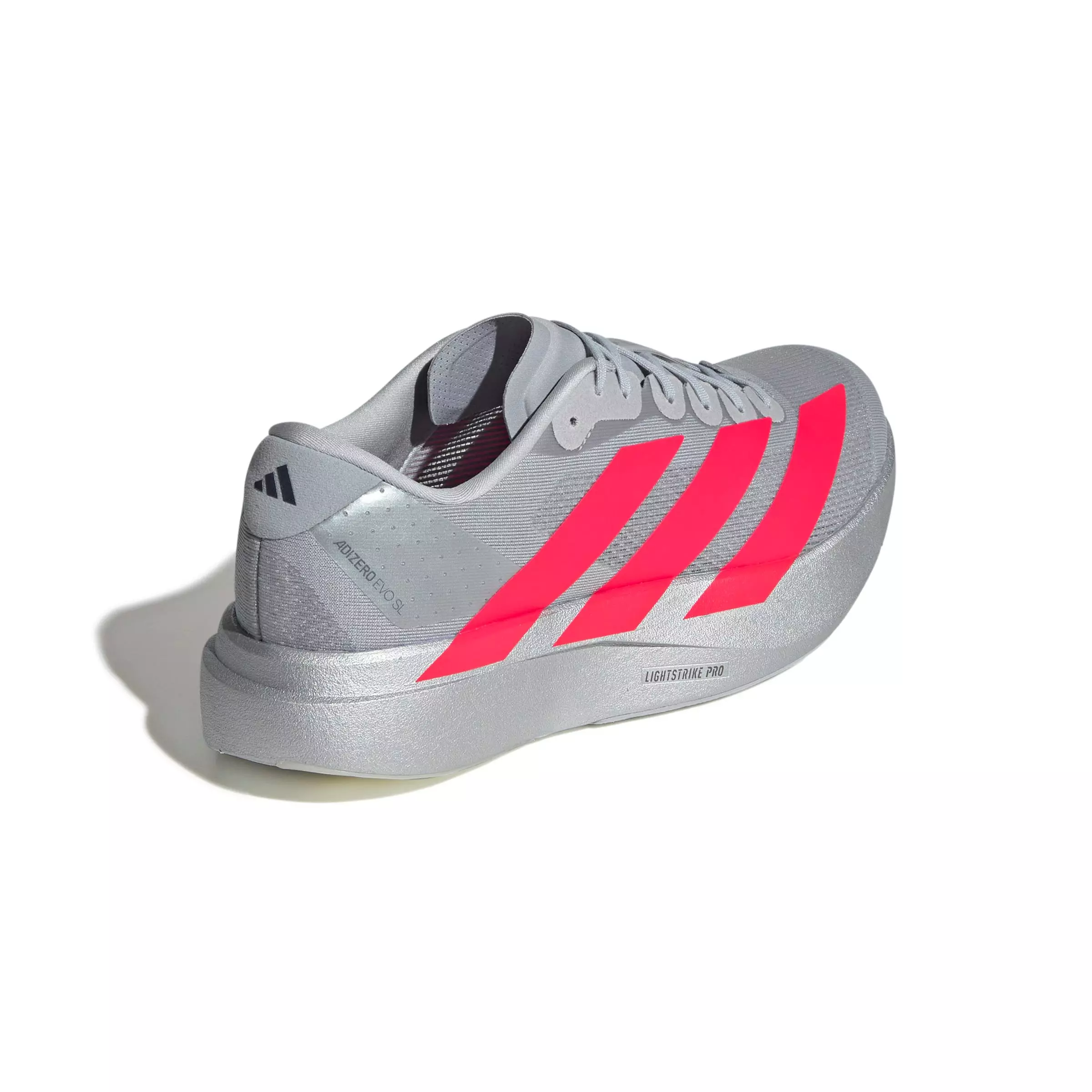 adidas Adizero Evo SL "Silver Metallic/Lucid Red" Men's Running Shoe - SILVER/RED