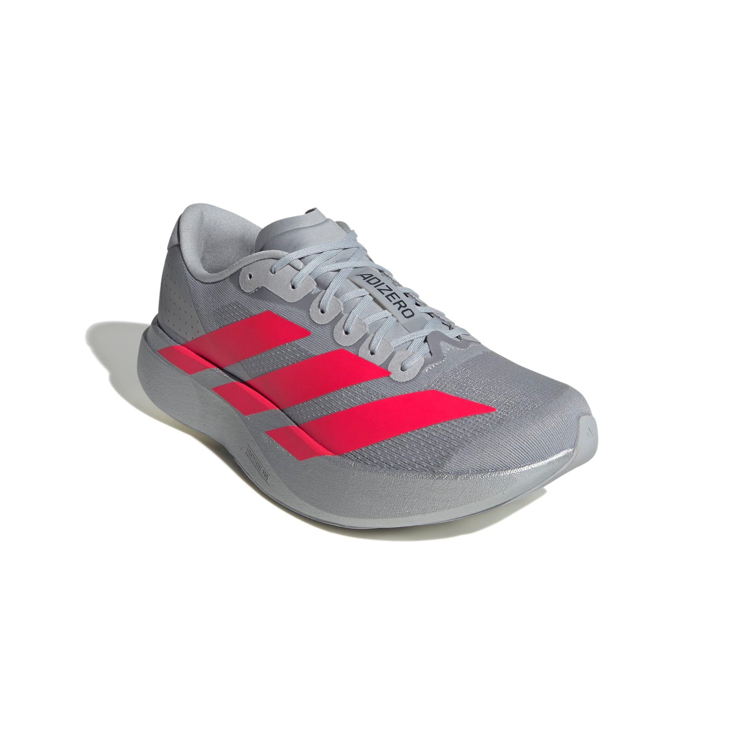 adidas Adizero Evo SL "Silver Metallic/Lucid Red" Men's Running Shoe - SILVER/RED Thumbnail View 4