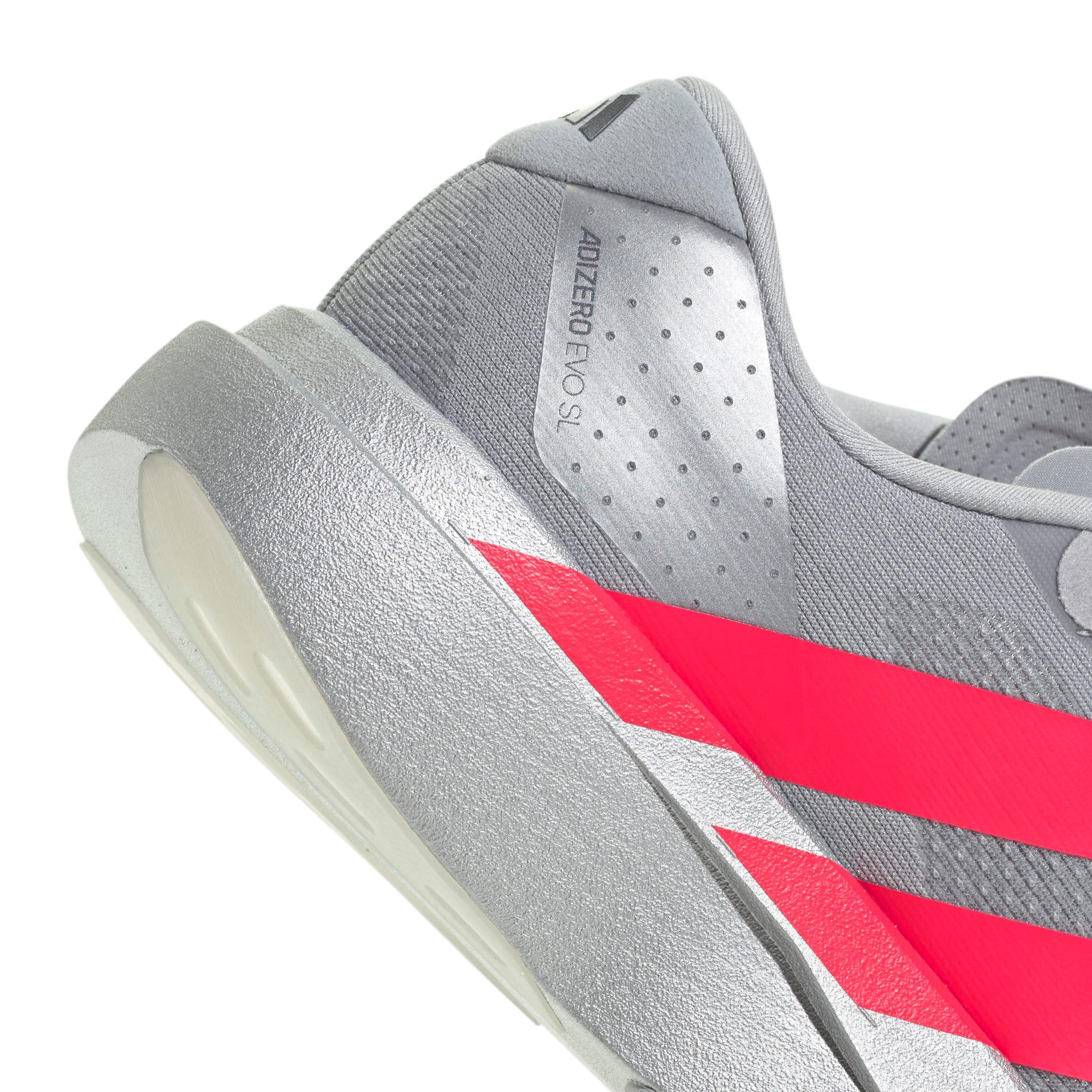 adidas Adizero Evo SL "Silver Metallic/Lucid Red" Men's Running Shoe - SILVER/RED Thumbnail View 7