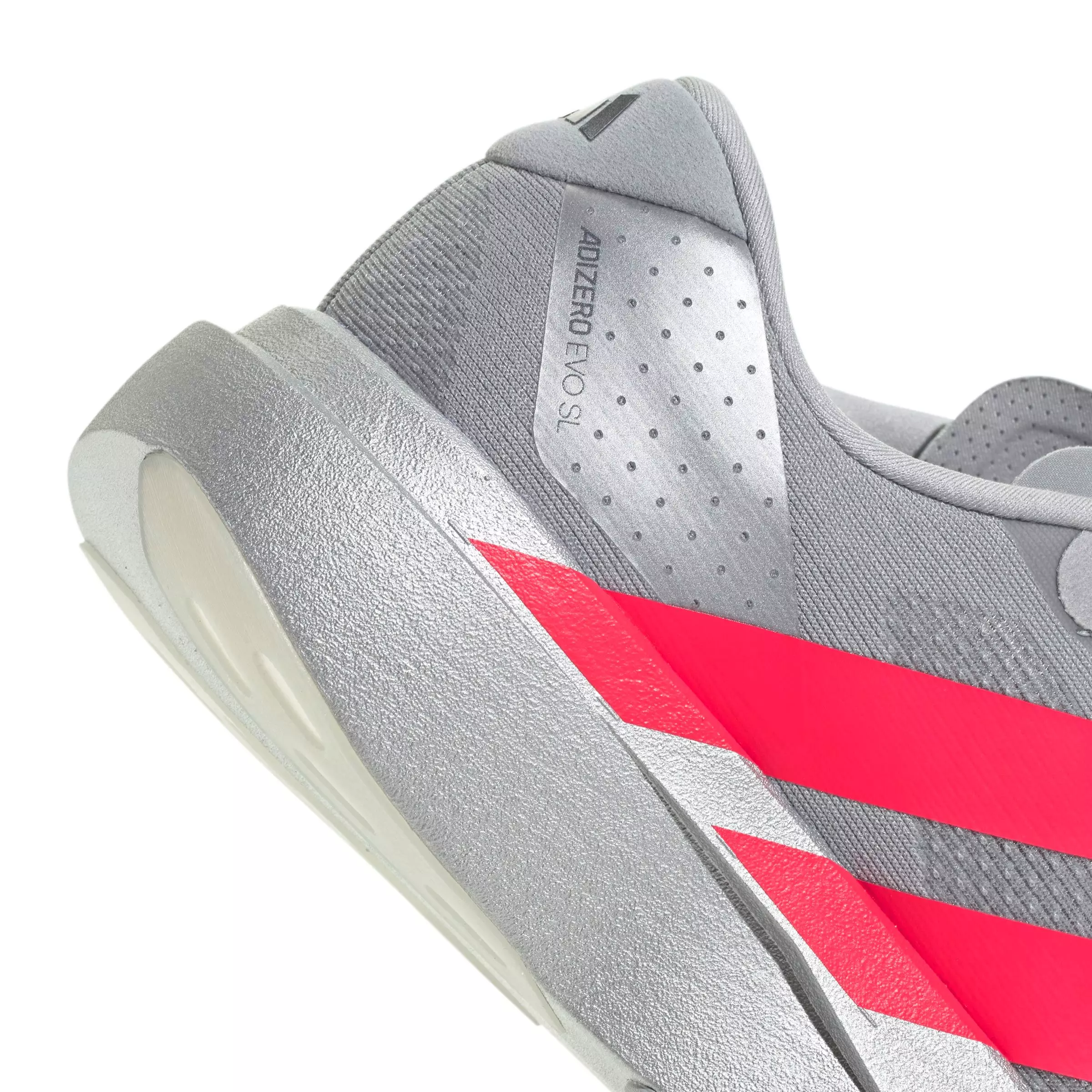 adidas Adizero Evo SL "Silver Metallic/Lucid Red" Men's Running Shoe - SILVER/RED