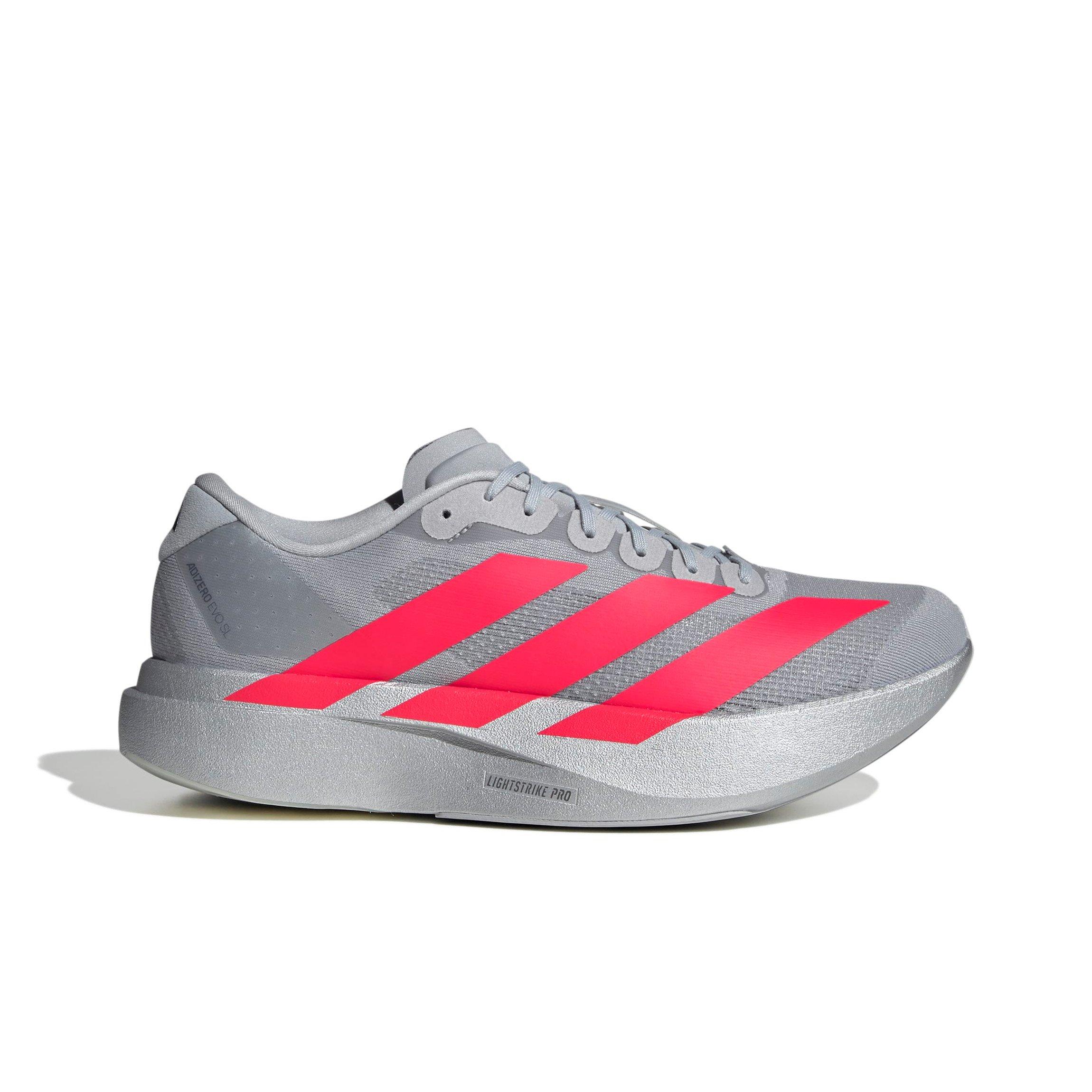 adidas Adizero Evo SL "Silver Metallic/Lucid Red" Men's Running Shoe - SILVER/RED Thumbnail View 1