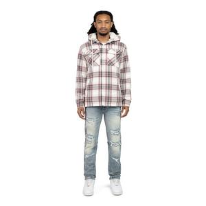 Smoke Rise Men's Plaid Hooded Shacket - Ember