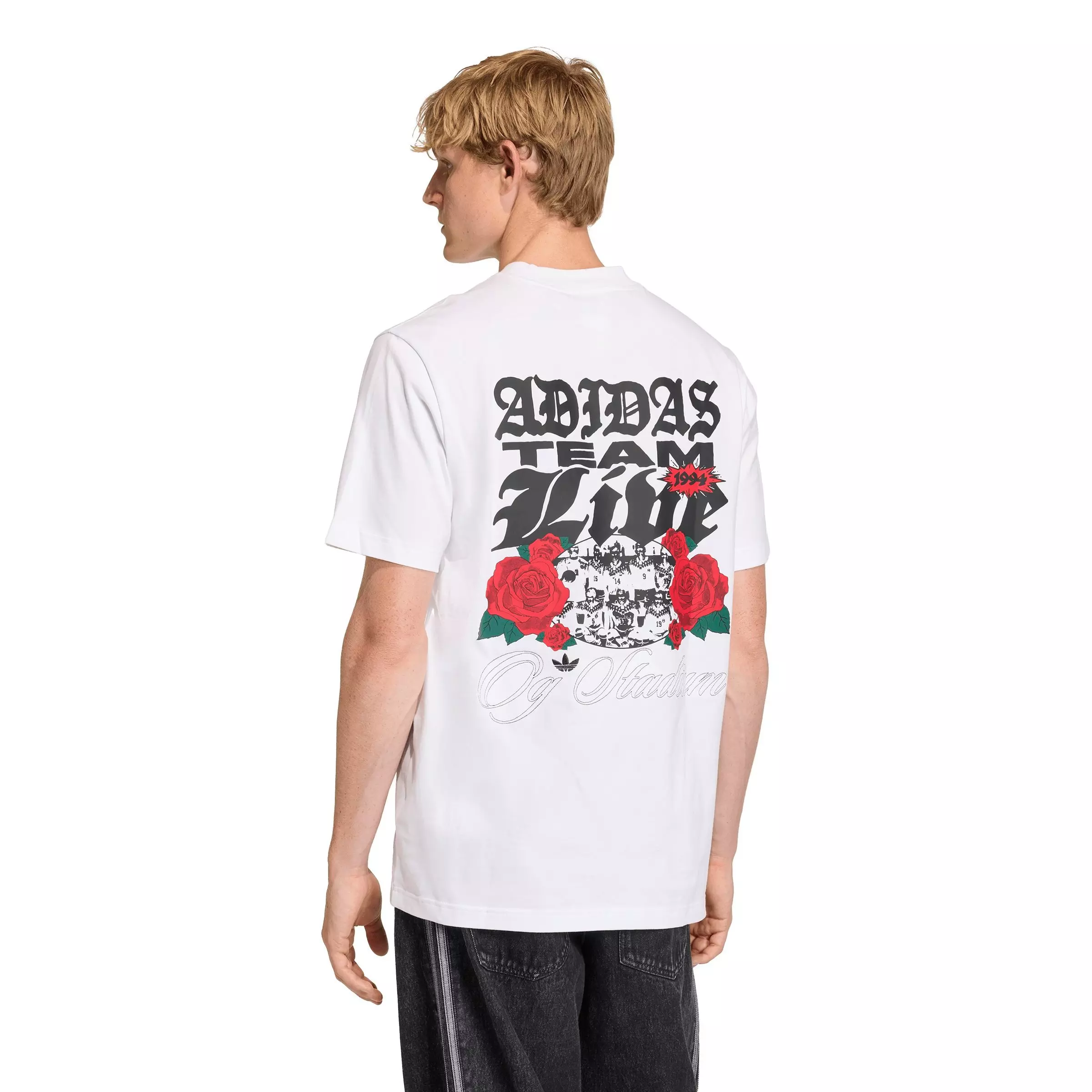 adidas Originals Men's Roses Graphic Tee - WHITE