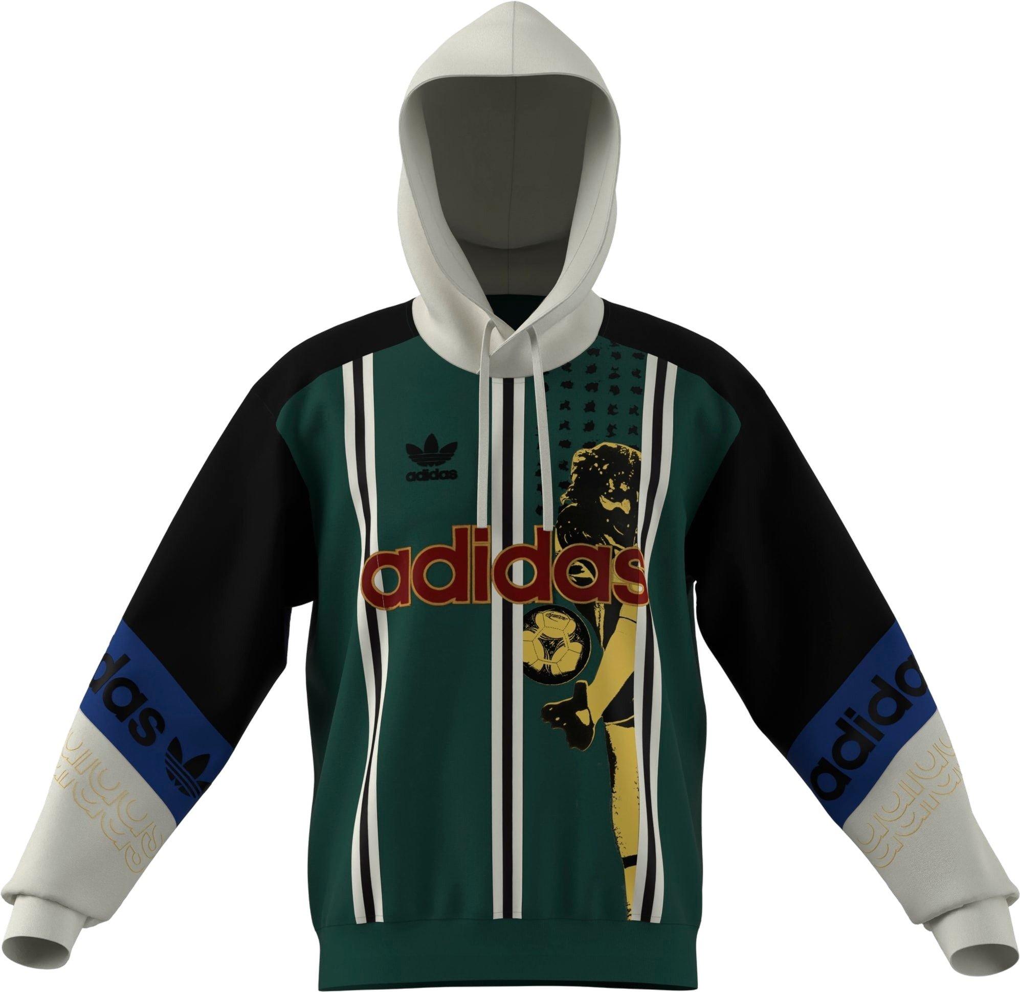 adidas Men's Archive Football Graphic Hoodie - GREEN/BLACK Thumbnail View 1