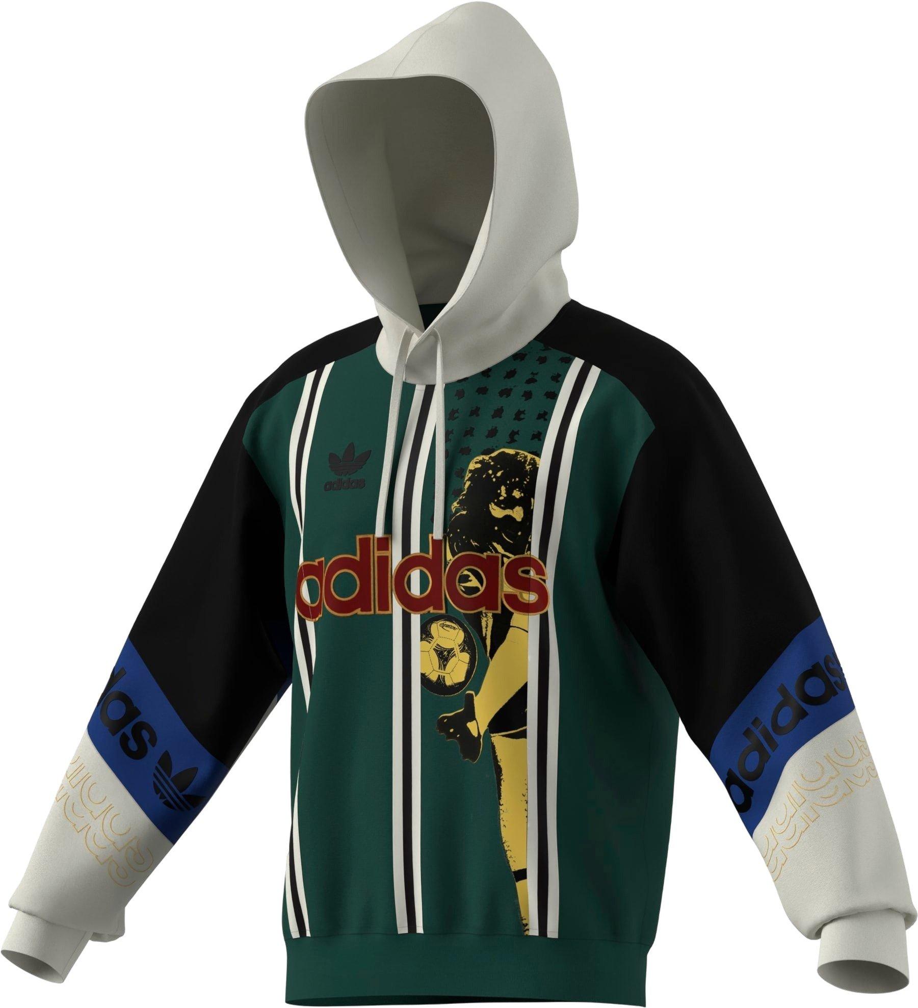 adidas Men's Archive Football Graphic Hoodie - GREEN/BLACK Thumbnail View 3