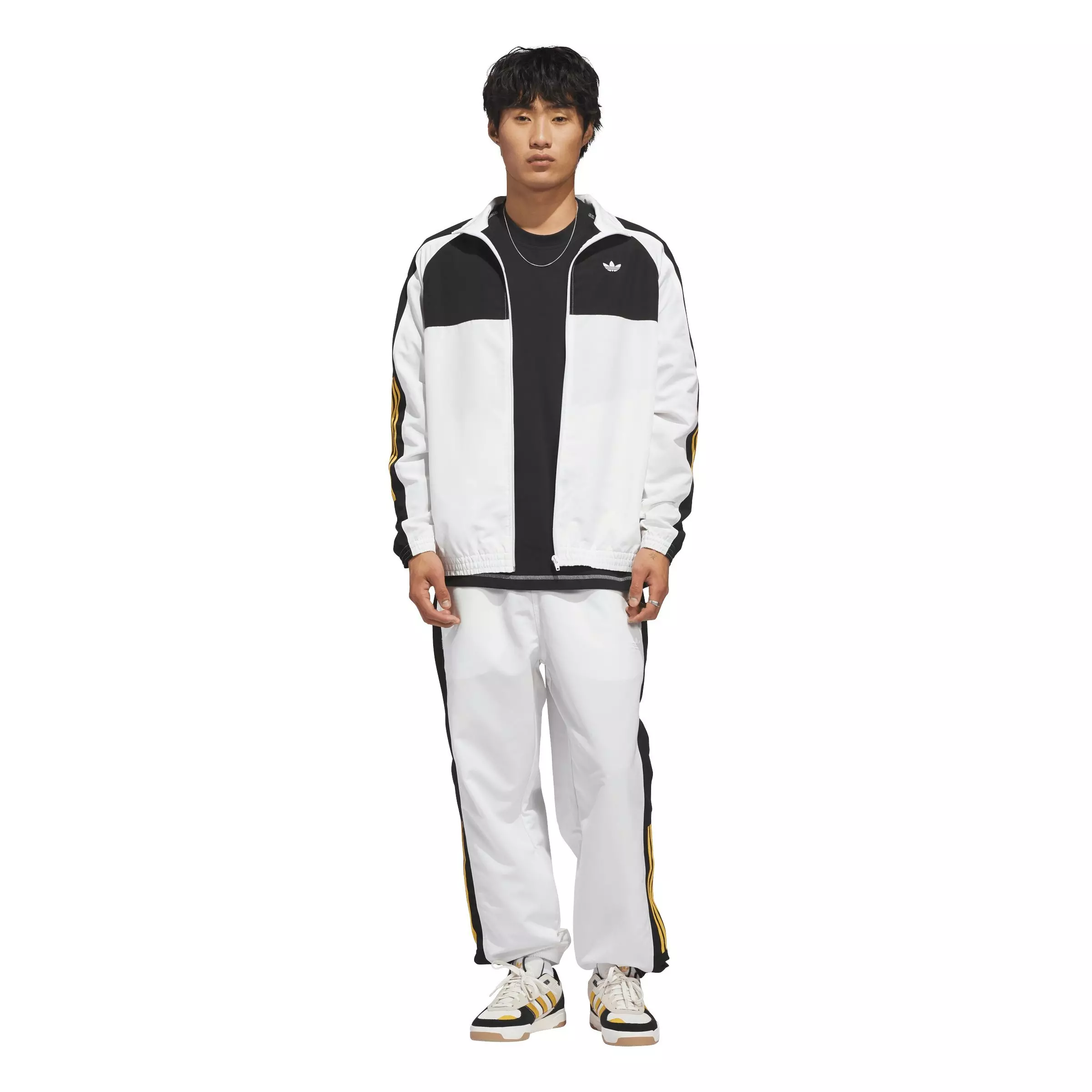 adidas Originals Men's Skateboarding Gatselle Track Jacket - WHITE/BLACK