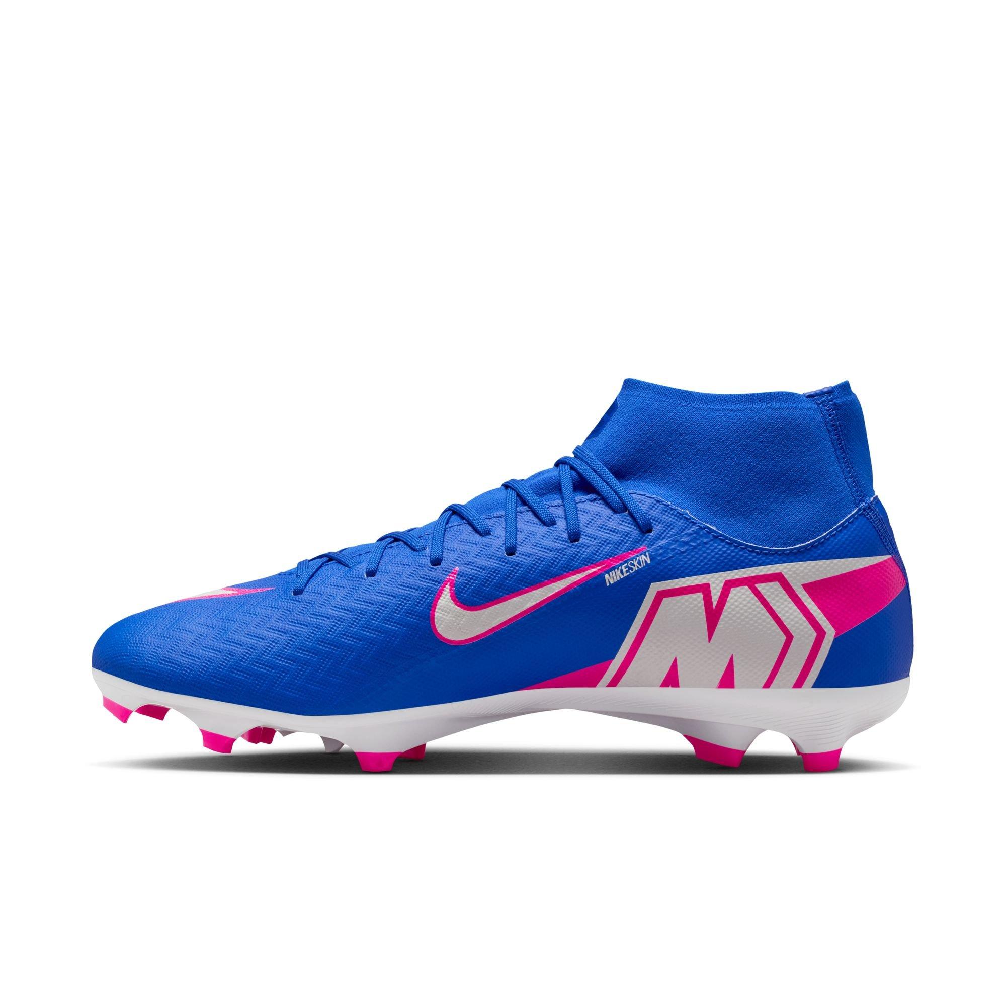Nike Mercurial Superfly 10 Academy MG "Racer Blue/White" High-Top Men's Soccer Cleat - BLUE/WHITE Thumbnail View 4