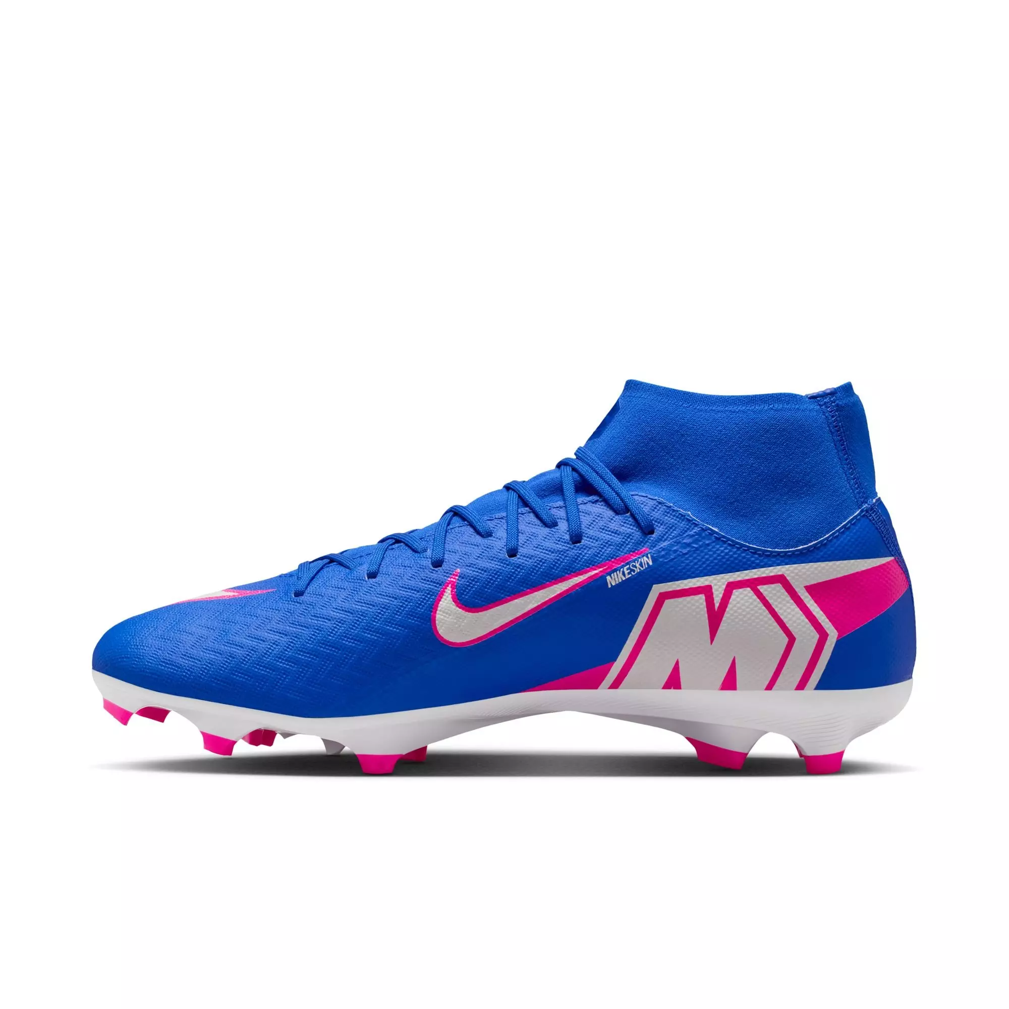 Nike Mercurial Superfly 10 Academy MG "Racer Blue/White" High-Top Men's Soccer Cleat - BLUE/WHITE