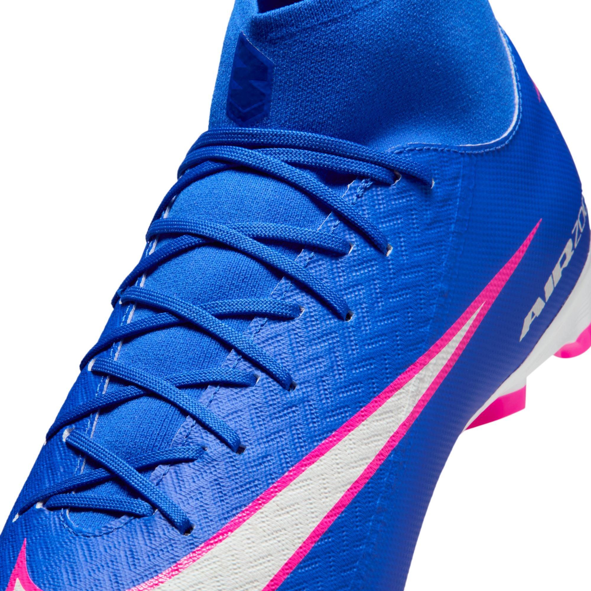Nike Mercurial Superfly 10 Academy MG "Racer Blue/White" High-Top Men's Soccer Cleat - BLUE/WHITE Thumbnail View 8