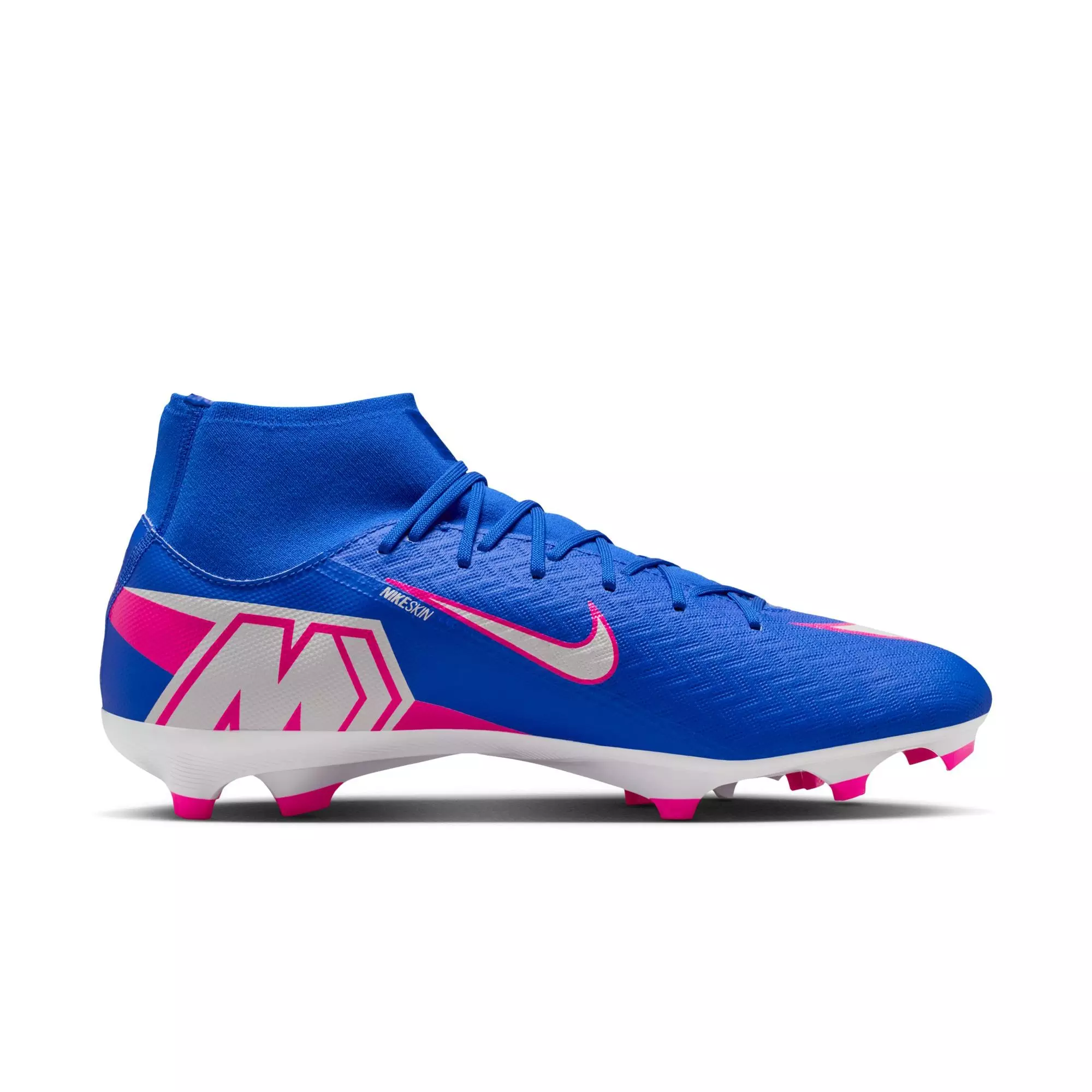 Nike Mercurial Superfly 10 Academy MG "Racer Blue/White" High-Top Men's Soccer Cleat - BLUE/WHITE