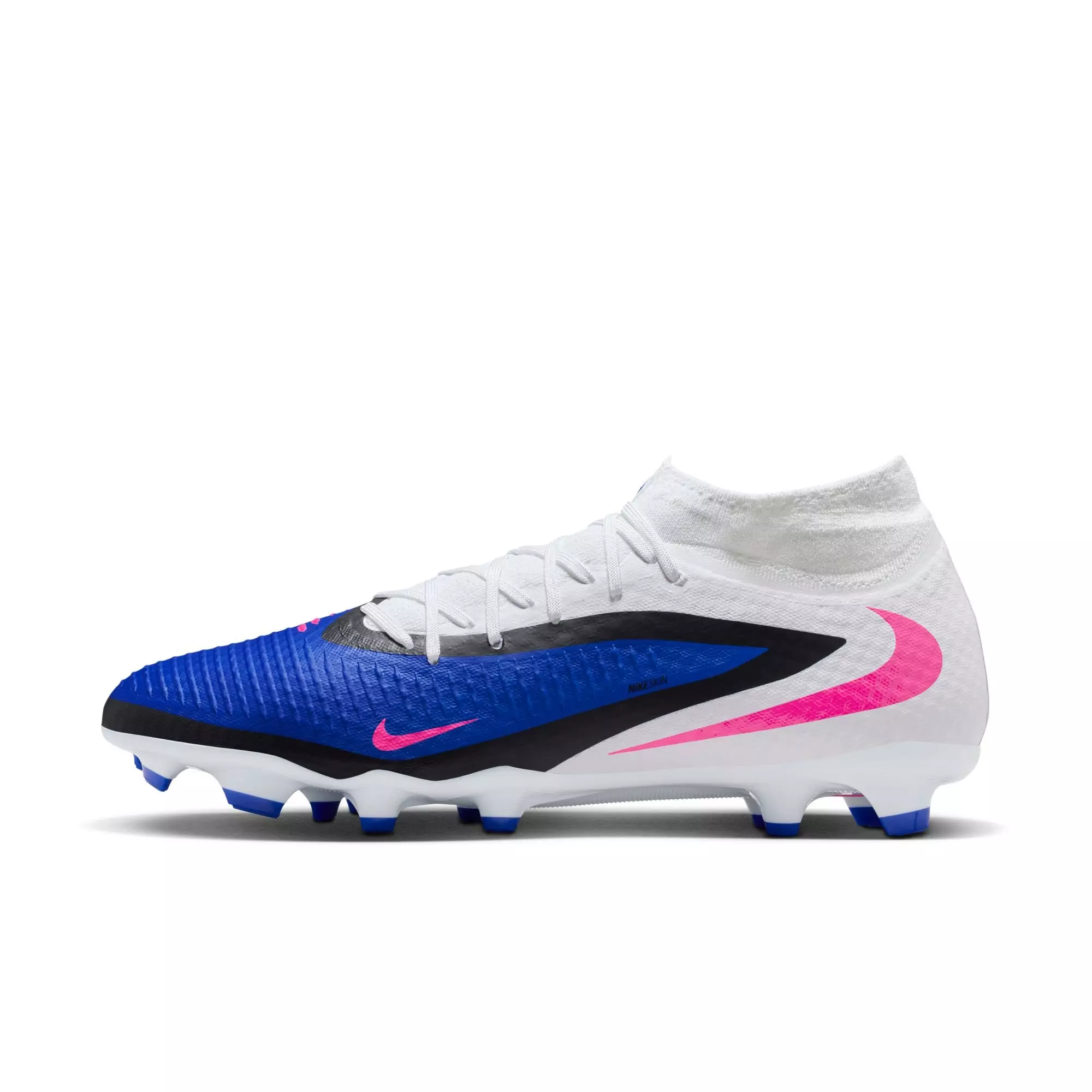 Nike Phantom 6 High Academy MG "Racer Blue/Pink Blast/White" Men's Soccer Cleat - BLUE/PINK