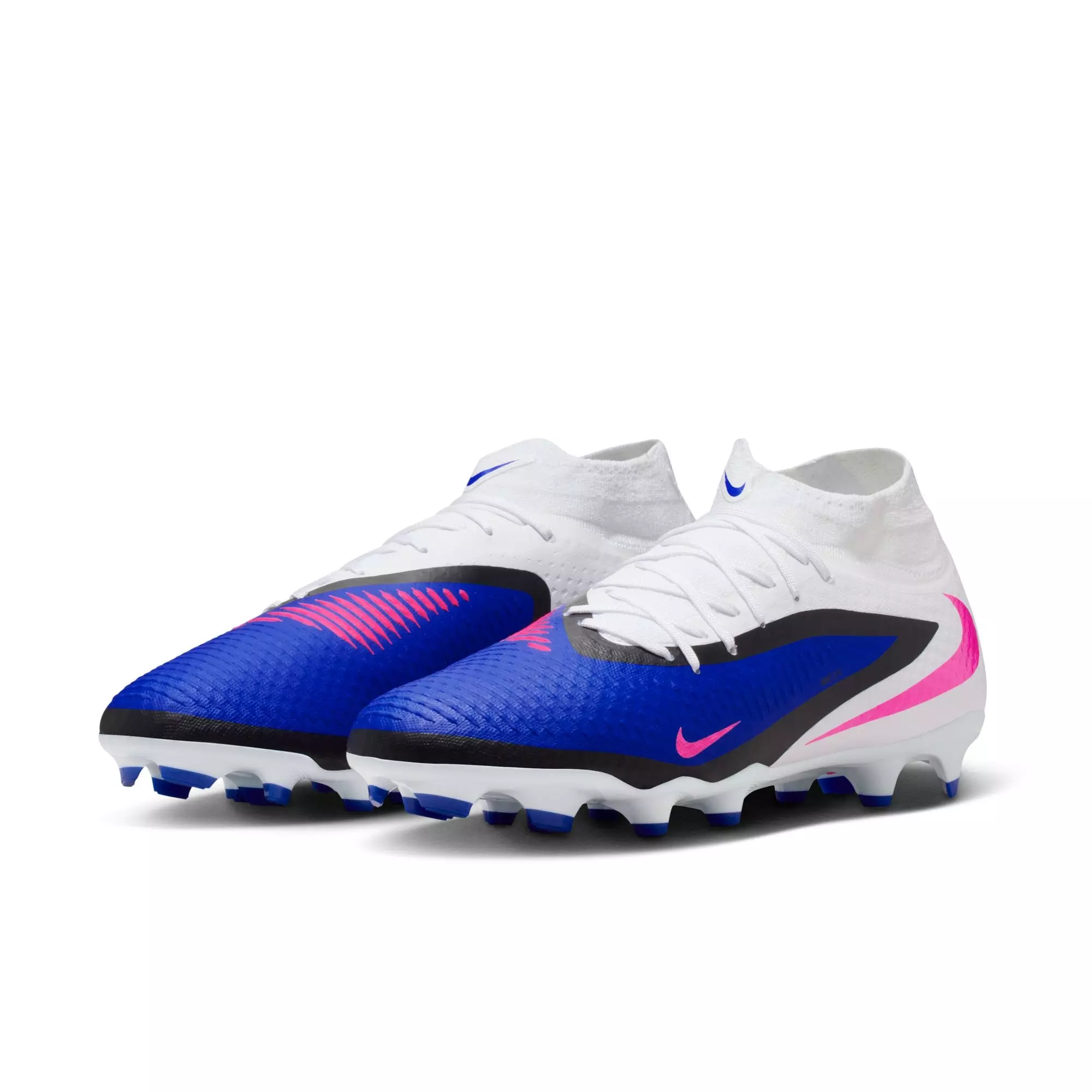 Nike Phantom 6 High Academy MG "Racer Blue/Pink Blast/White" Men's Soccer Cleat - BLUE/PINK