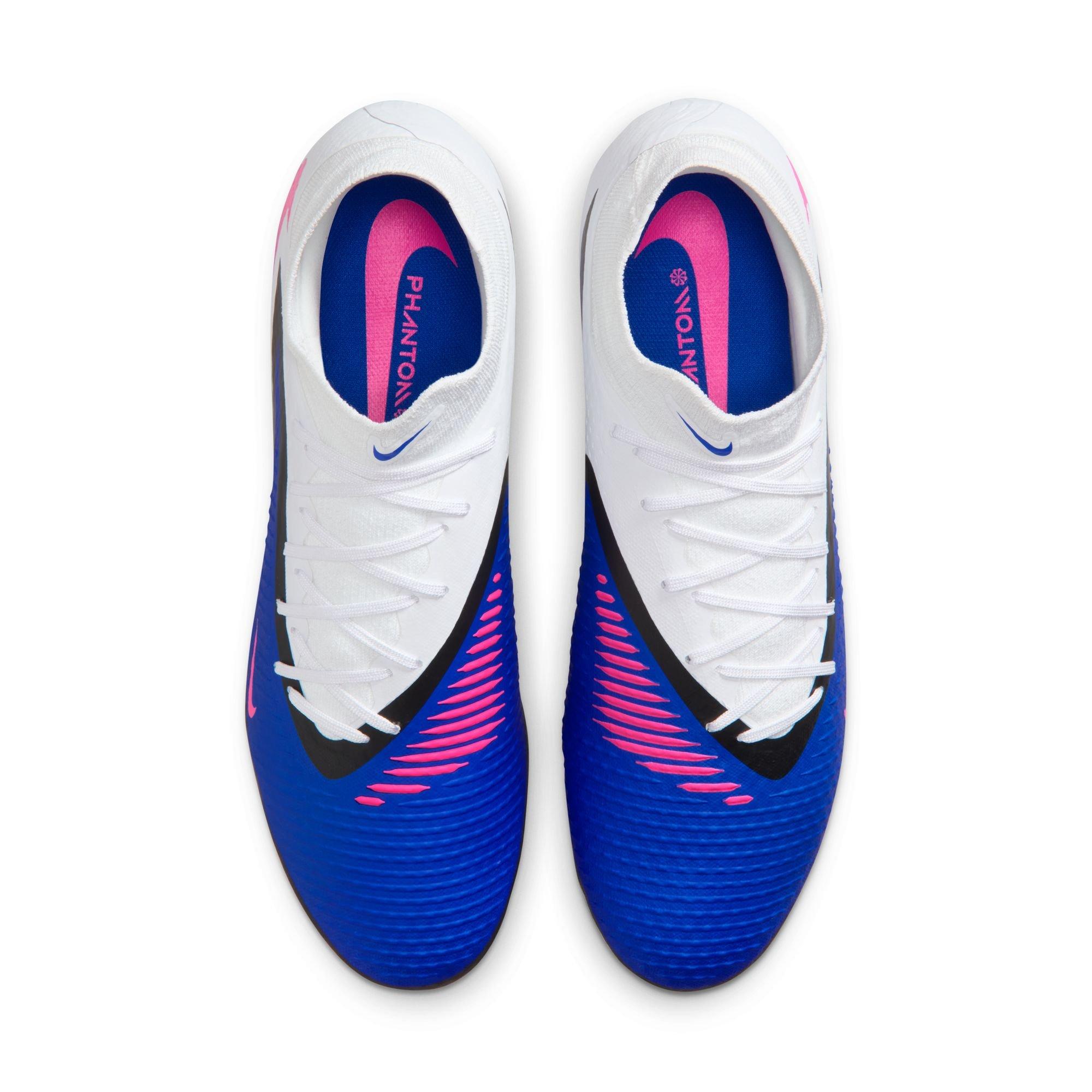 Nike Phantom 6 High Academy MG "Racer Blue/Pink Blast/White" Men's Soccer Cleat - BLUE/PINK Thumbnail View 6