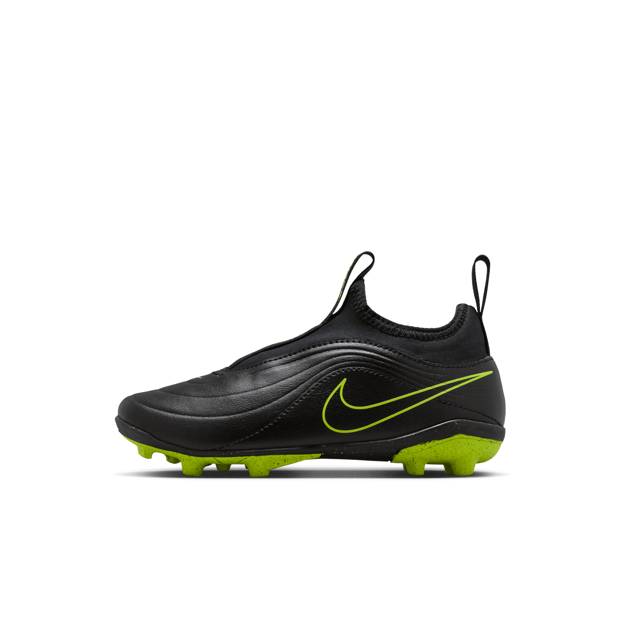 Nike Jr. Tiempo Maestro Club MG Preschool Kids' "Black/Volt" Soccer Cleat