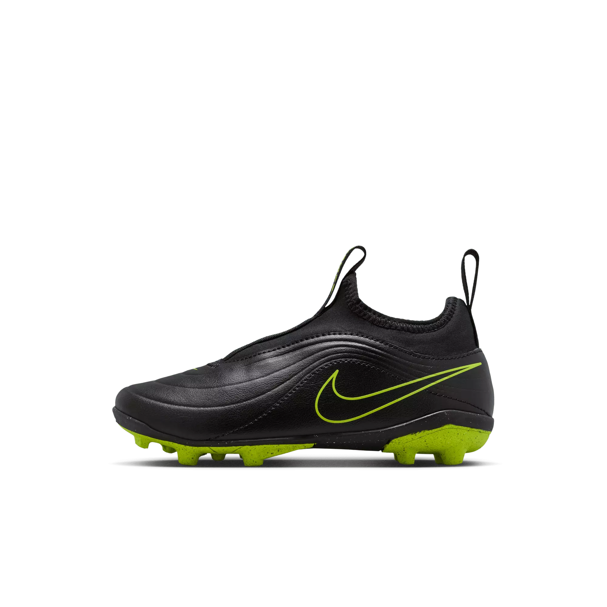 Nike Jr. Tiempo Maestro Club MG "Black/Volt" Preschool Kids' Soccer Cleat - BLACK/VOLT