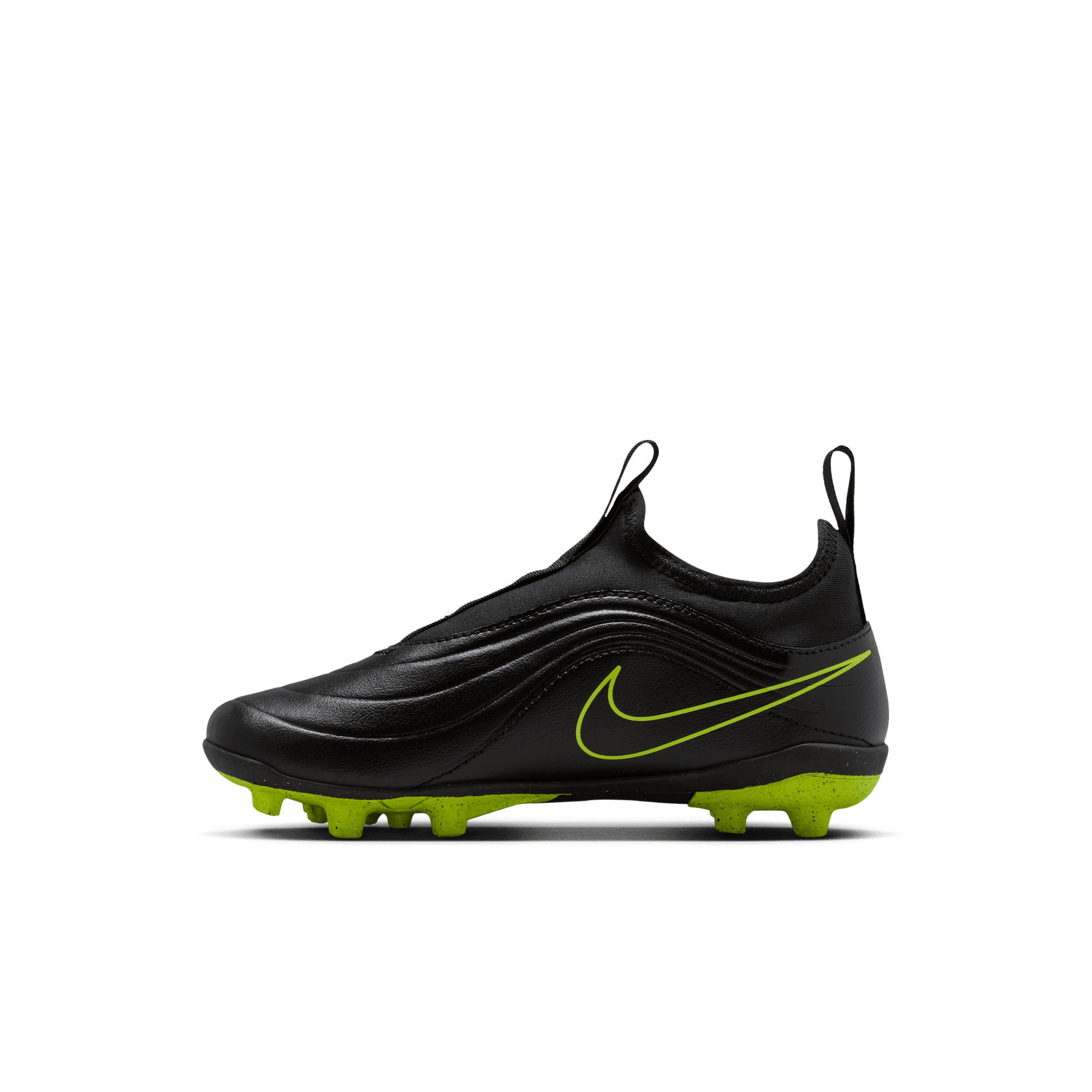 Nike Jr. Tiempo Maestro Club MG Preschool Kids' "Black/Volt" Soccer Cleat