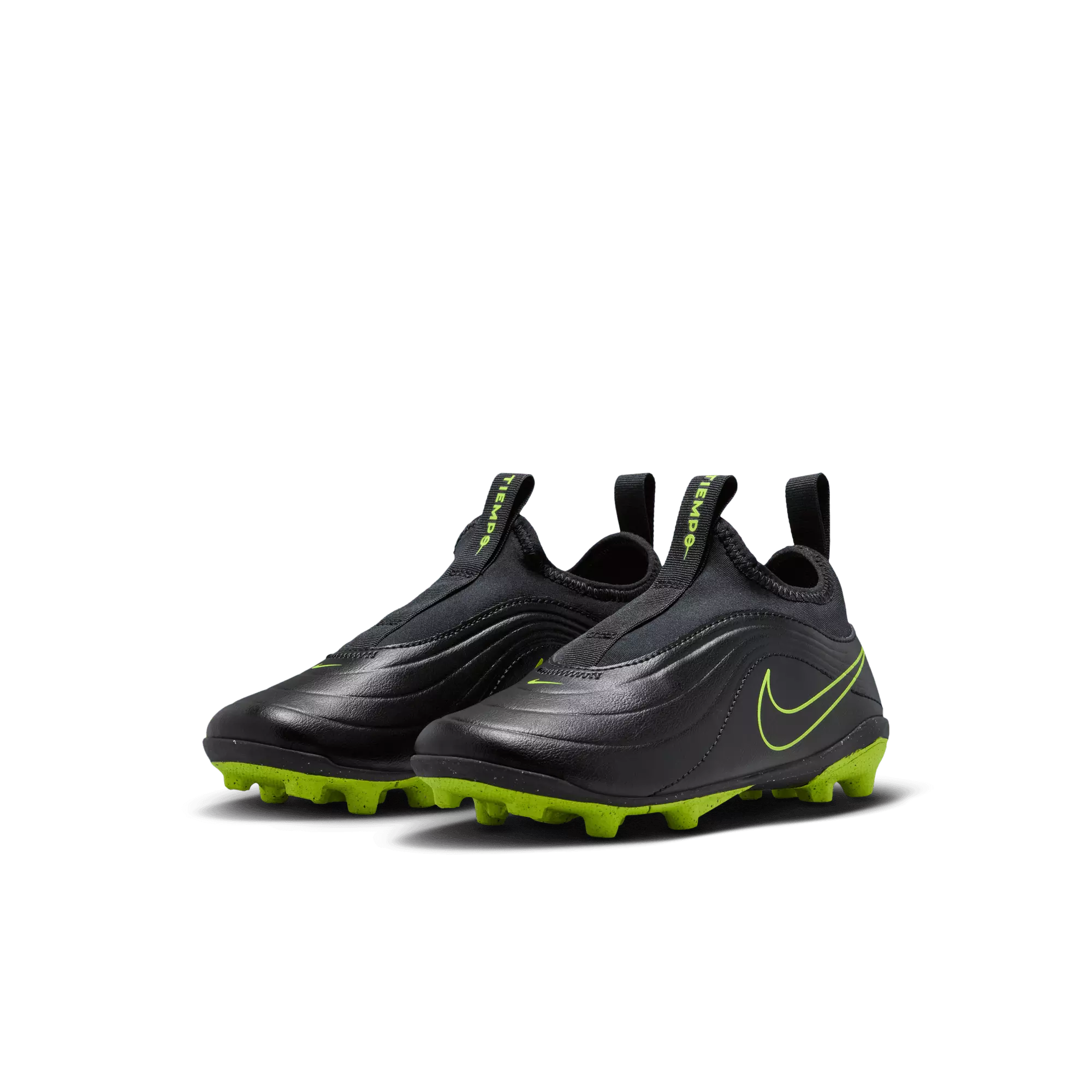 Nike Jr. Tiempo Maestro Club MG "Black/Volt" Preschool Kids' Soccer Cleat - BLACK/VOLT