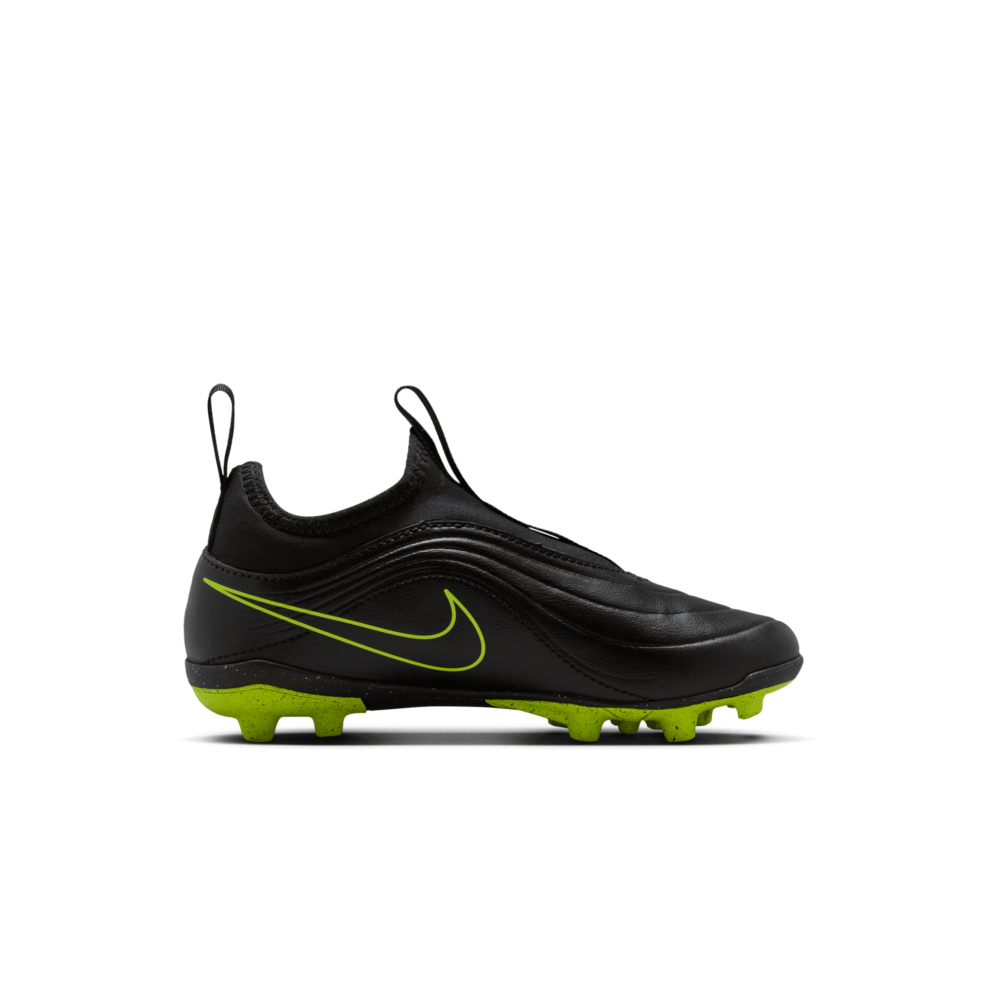 Nike Jr. Tiempo Maestro Club MG Preschool Kids' "Black/Volt" Soccer Cleat