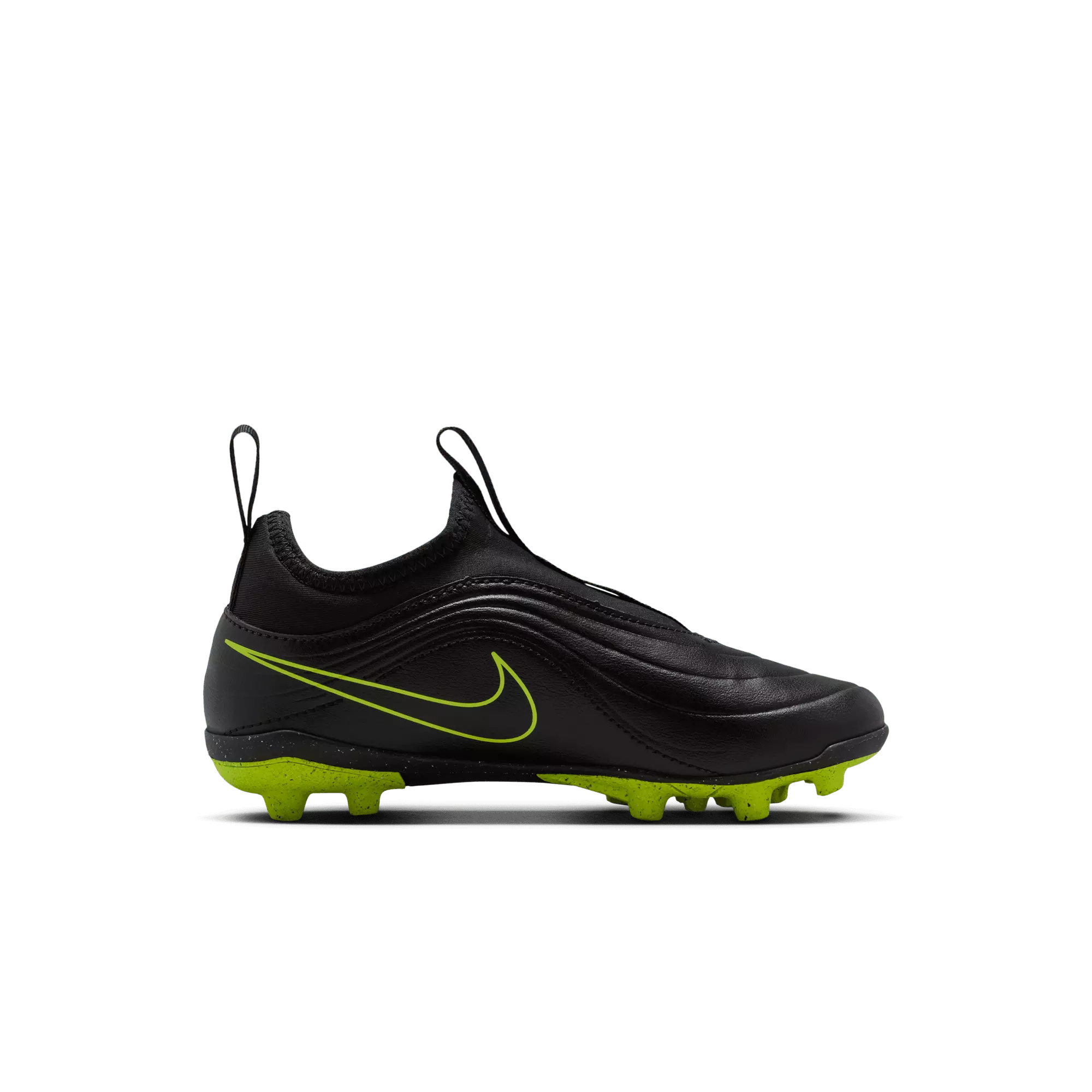 Nike Jr. Tiempo Maestro Club MG "Black/Volt" Preschool Kids' Soccer Cleat - BLACK/VOLT