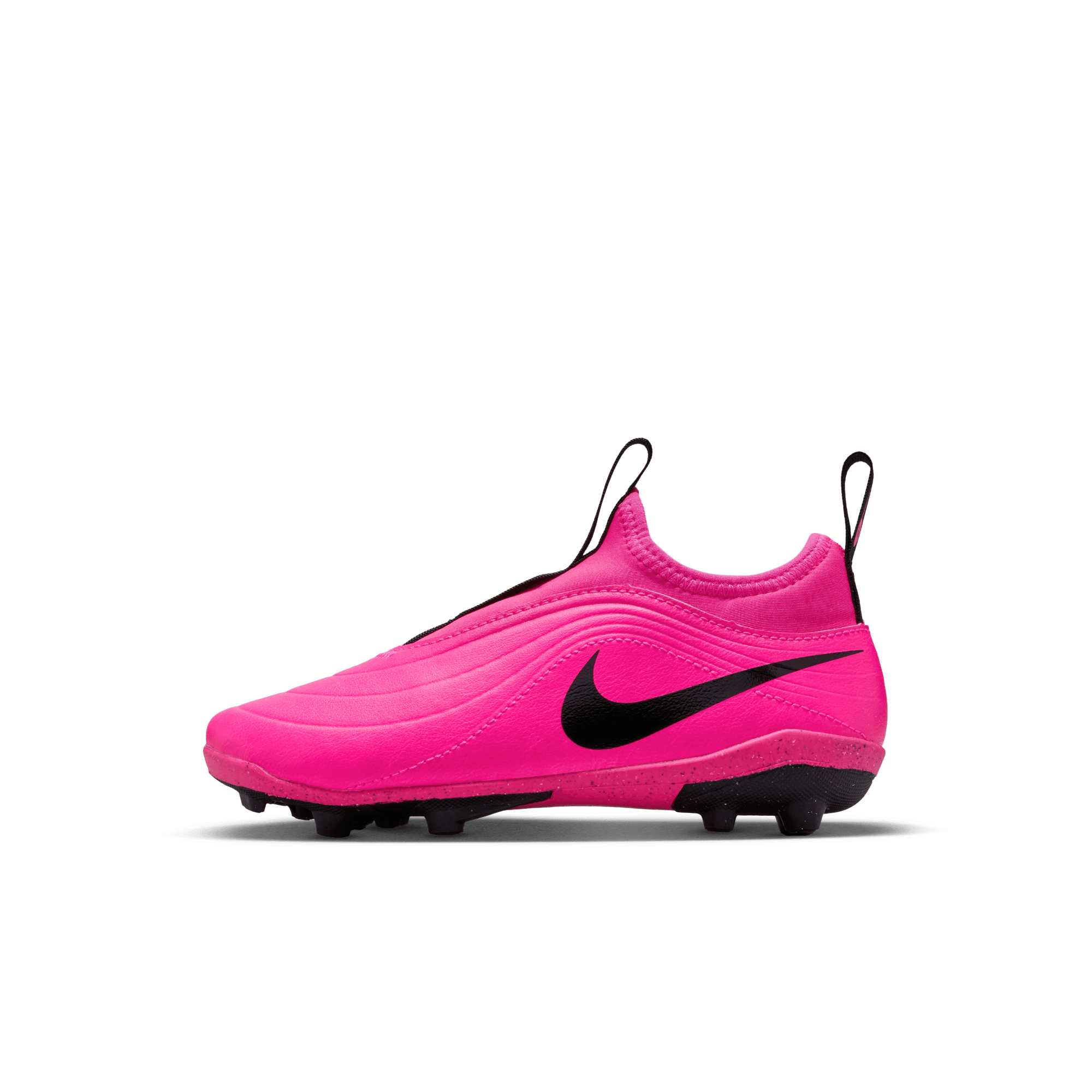 Nike Jr. Tiempo Maestro Club MG "Pink Blast/Black" Preschool Kids' Soccer Cleat - PINK/BLACK Thumbnail View 3