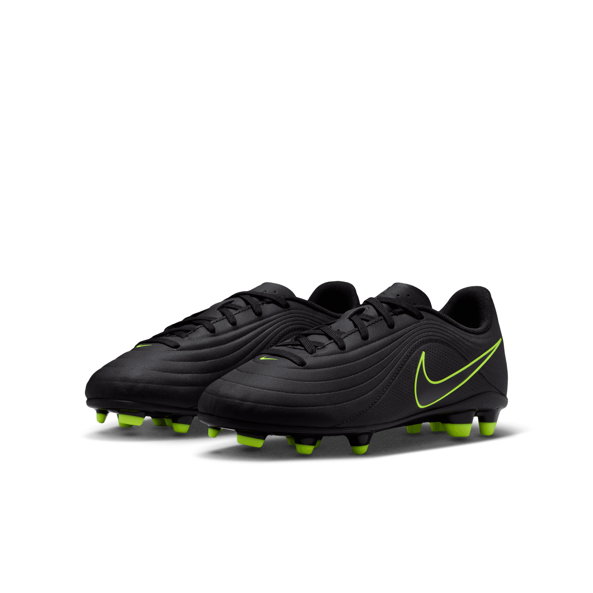 Nike Jr. Tiempo Maestro Club MG Low-Top "Black/Volt" Preschool Kids' Cleat - BLACK/VOLT Thumbnail View 5