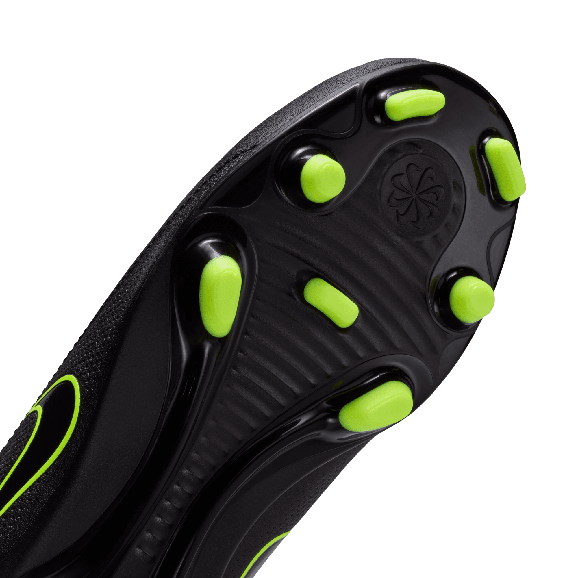 Nike Jr. Tiempo Maestro Club MG Low-Top "Black/Volt" Preschool Kids' Cleat - BLACK/VOLT Thumbnail View 9