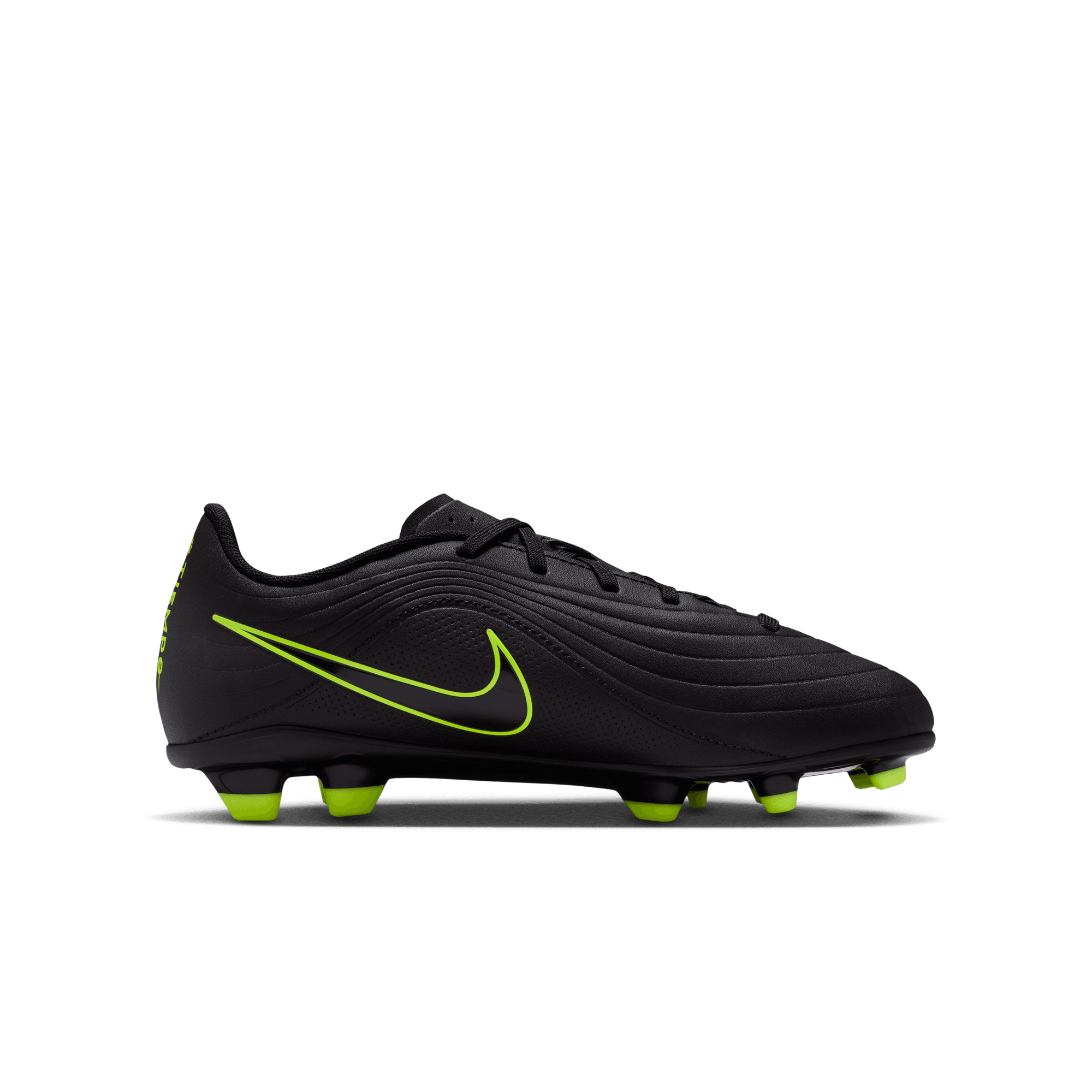 Nike Jr. Tiempo Maestro Club MG Low-Top "Black/Volt" Preschool Kids' Cleat - BLACK/VOLT Thumbnail View 2
