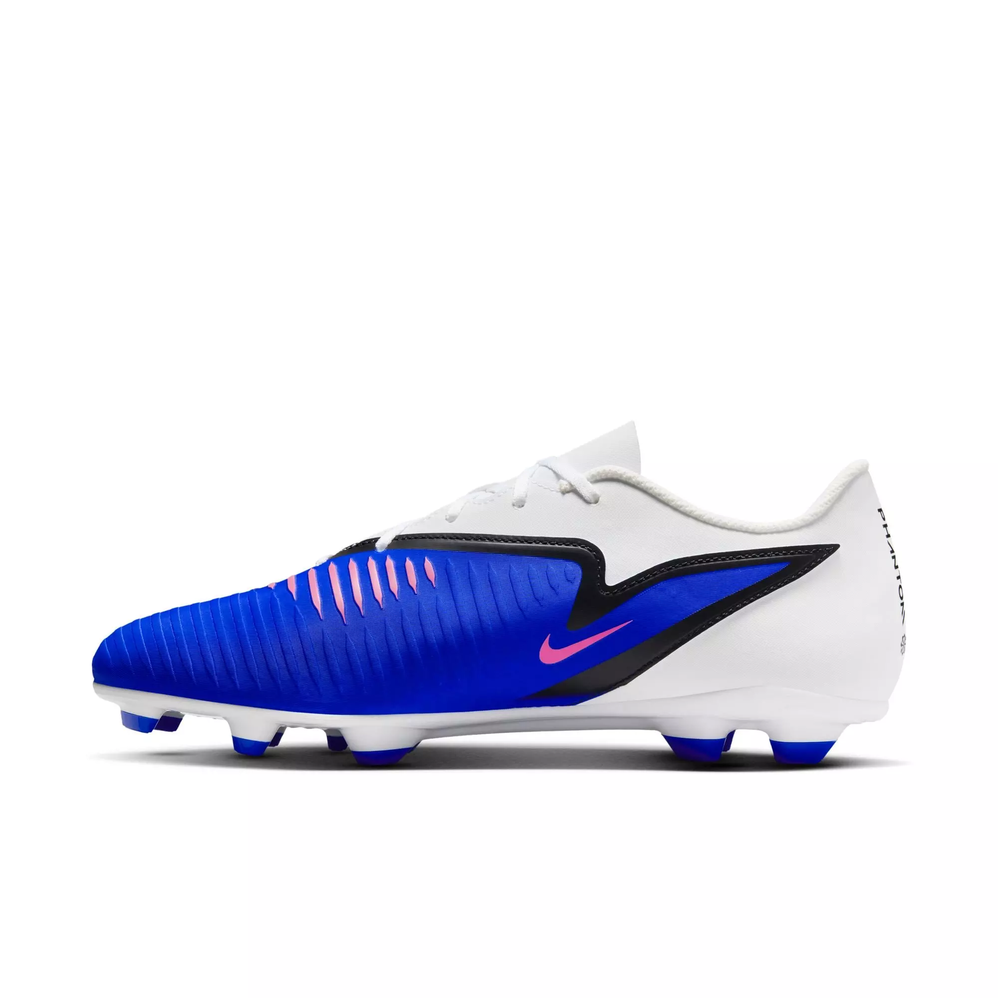 Nike Phantom 6 Low Club MG "Racer Blue/Pink Blast/White" Men's Soccer Cleat - WHITE/BLUE/PINK