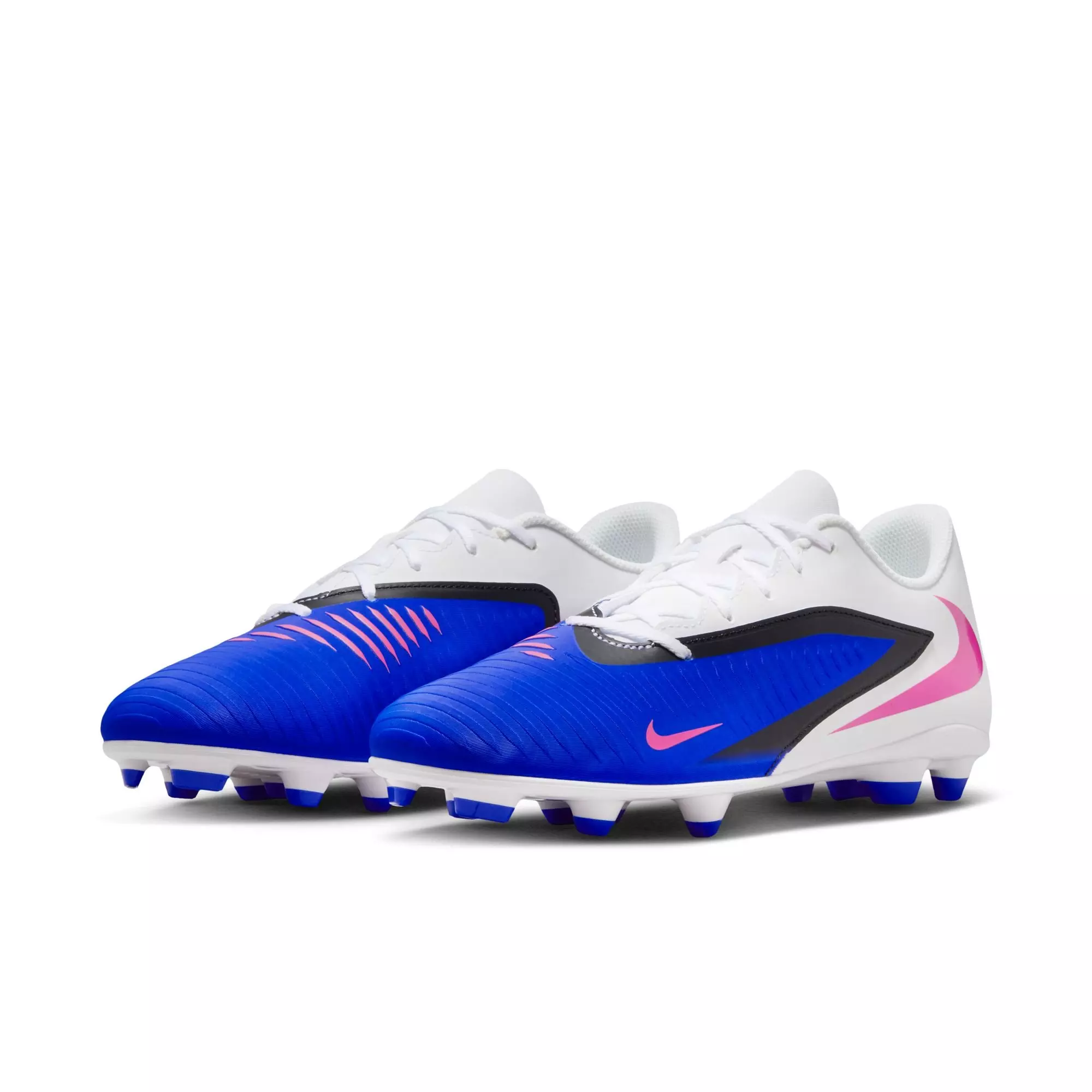 Nike Phantom 6 Low Club MG "Racer Blue/Pink Blast/White" Men's Soccer Cleat - WHITE/BLUE/PINK
