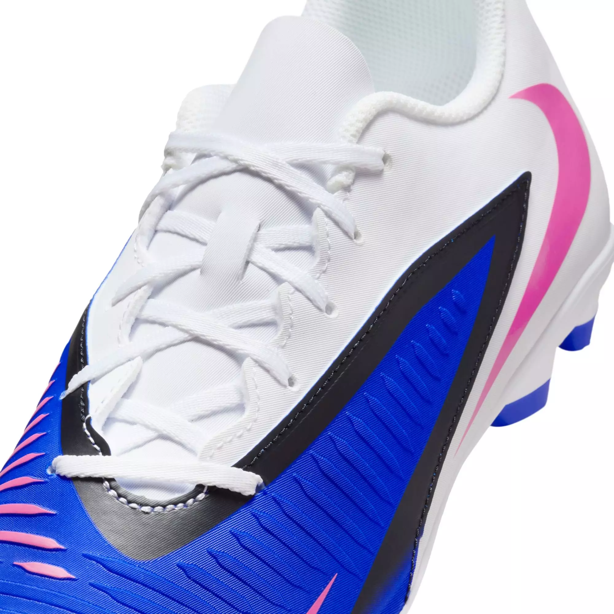 Nike Phantom 6 Low Club MG "Racer Blue/Pink Blast/White" Men's Soccer Cleat - WHITE/BLUE/PINK