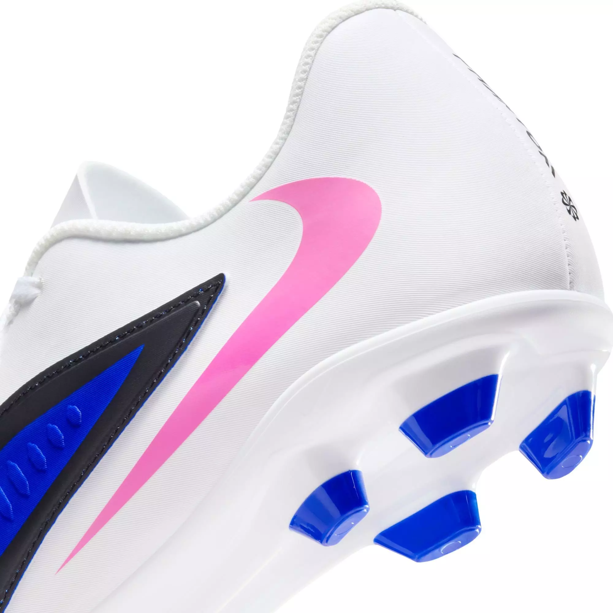 Nike Phantom 6 Low Club MG "Racer Blue/Pink Blast/White" Men's Soccer Cleat - WHITE/BLUE/PINK