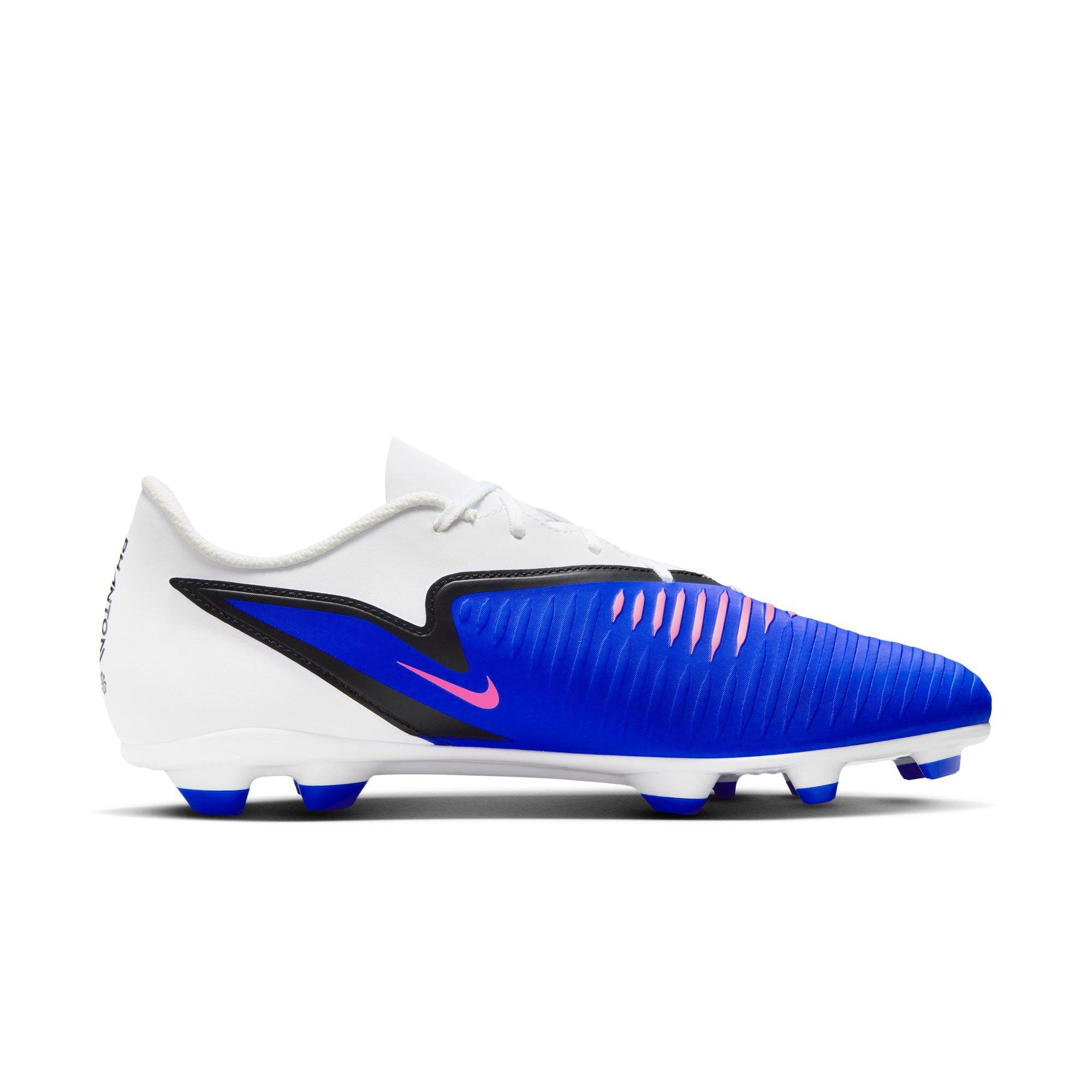 Nike Phantom 6 Low Club MG "Racer Blue/Pink Blast/White" Men's Soccer Cleat - WHITE/BLUE/PINK Thumbnail View 2