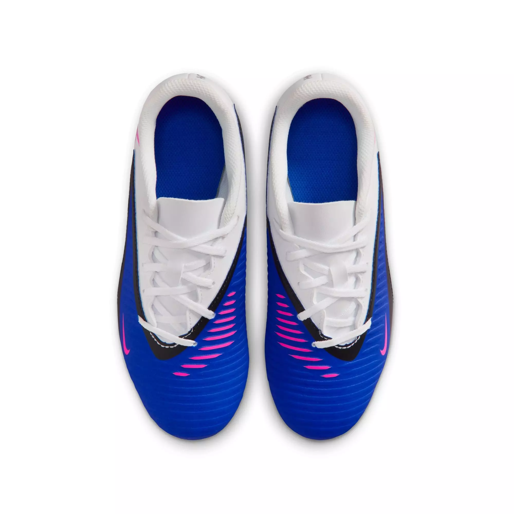 Nike Jr. Phantom 6 Low Club MG "Racer Blue/Pink Blast/White" Preschool Boys' Soccer Cleat - WHITE/BLUE/PINK
