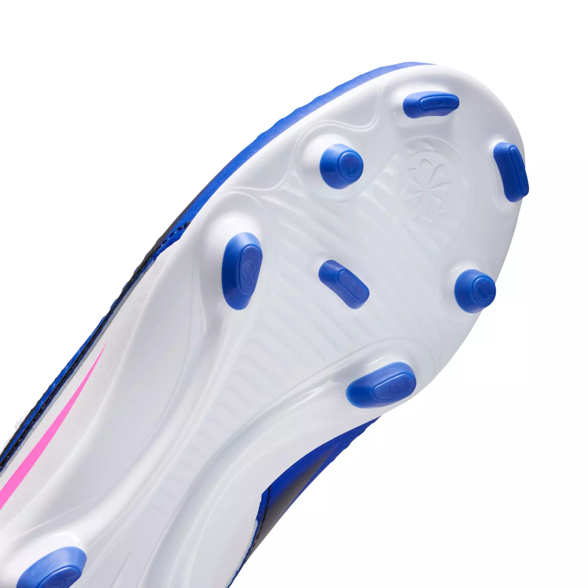 Nike Jr. Phantom 6 Low Club MG "Racer Blue/Pink Blast/White" Preschool Boys' Soccer Cleat - WHITE/BLUE/PINK