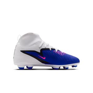 Nike Jr. Phantom 6 High Club MG "Racer Blue/Pink Blast/White" Grade School Boys' Soccer Cleat