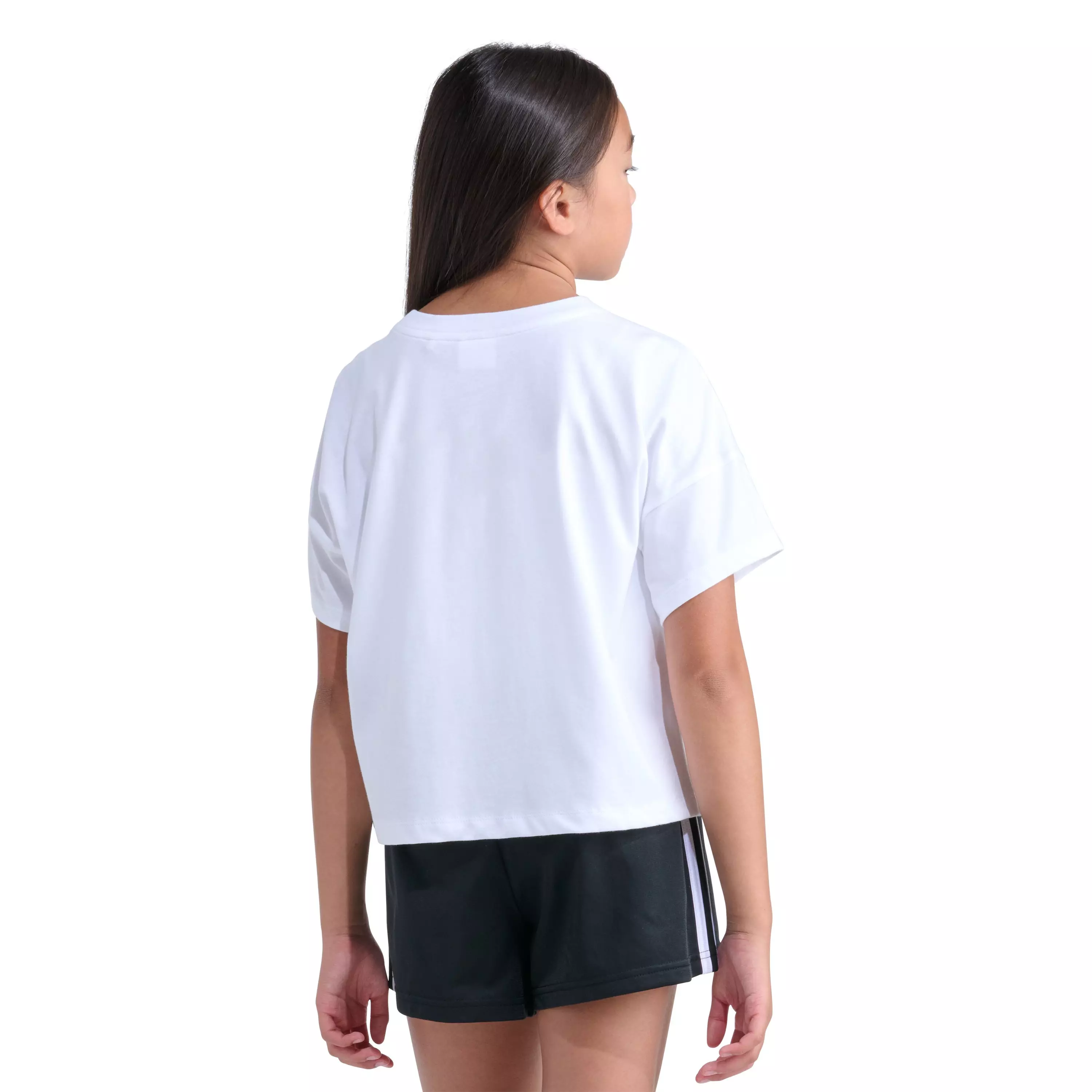 adidas Big Girls' Heart Hand Tee - WHITE/MULTI