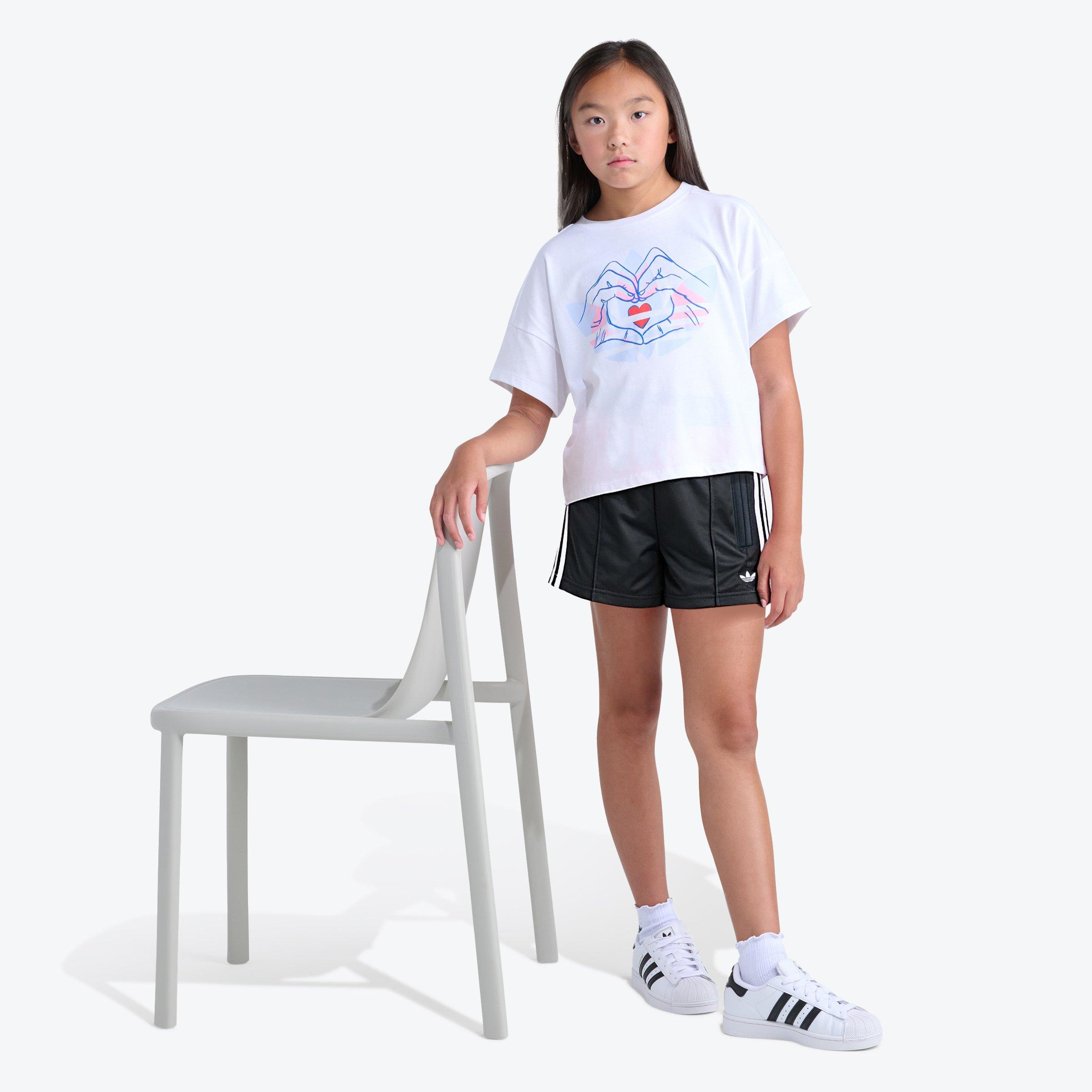 adidas Big Girls' Heart Hand Tee - WHITE/MULTI Thumbnail View 5