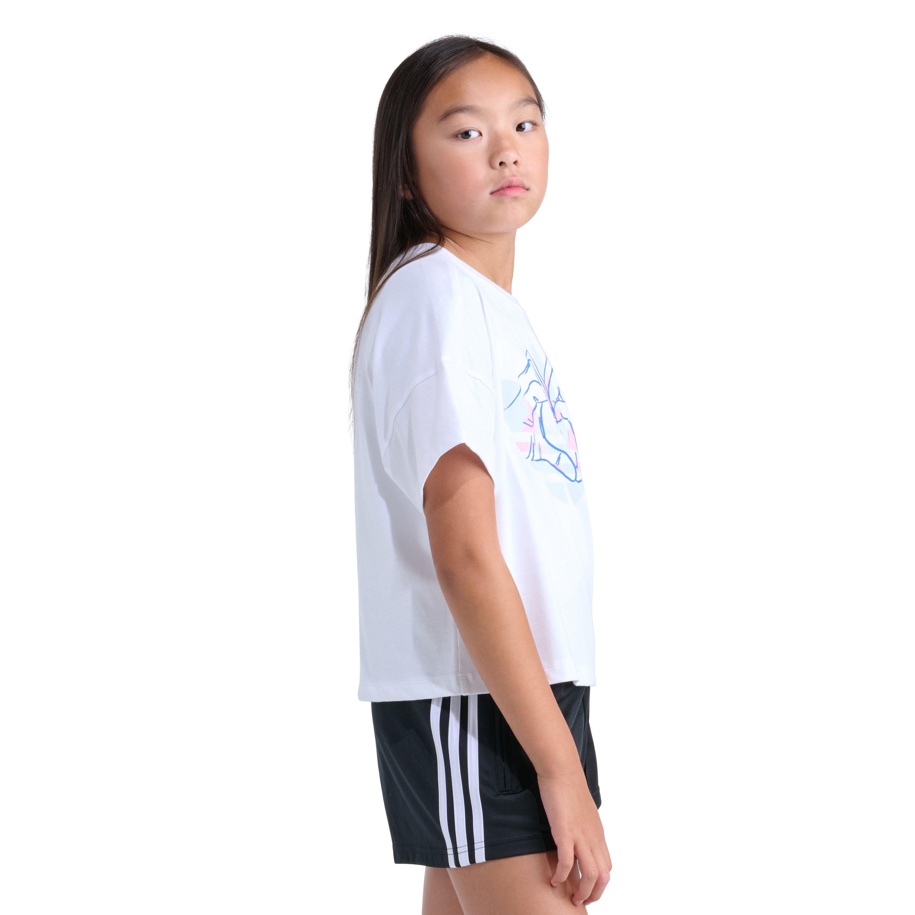 adidas Big Girls' Heart Hand Tee - WHITE/MULTI Thumbnail View 3