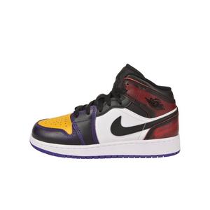 Jordan 1 Mid SE "True Red/Black/White/Court Purple" Grade School Boys' Shoe