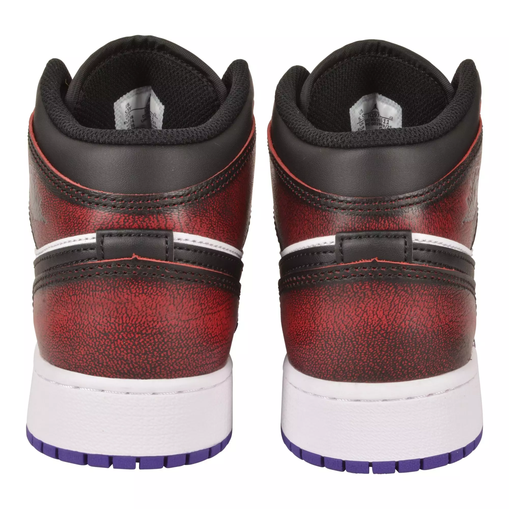 Jordan 1 Mid SE "True Red/Black/White/Court Purple" Grade School Boys' Shoe - BLACK/MULTI